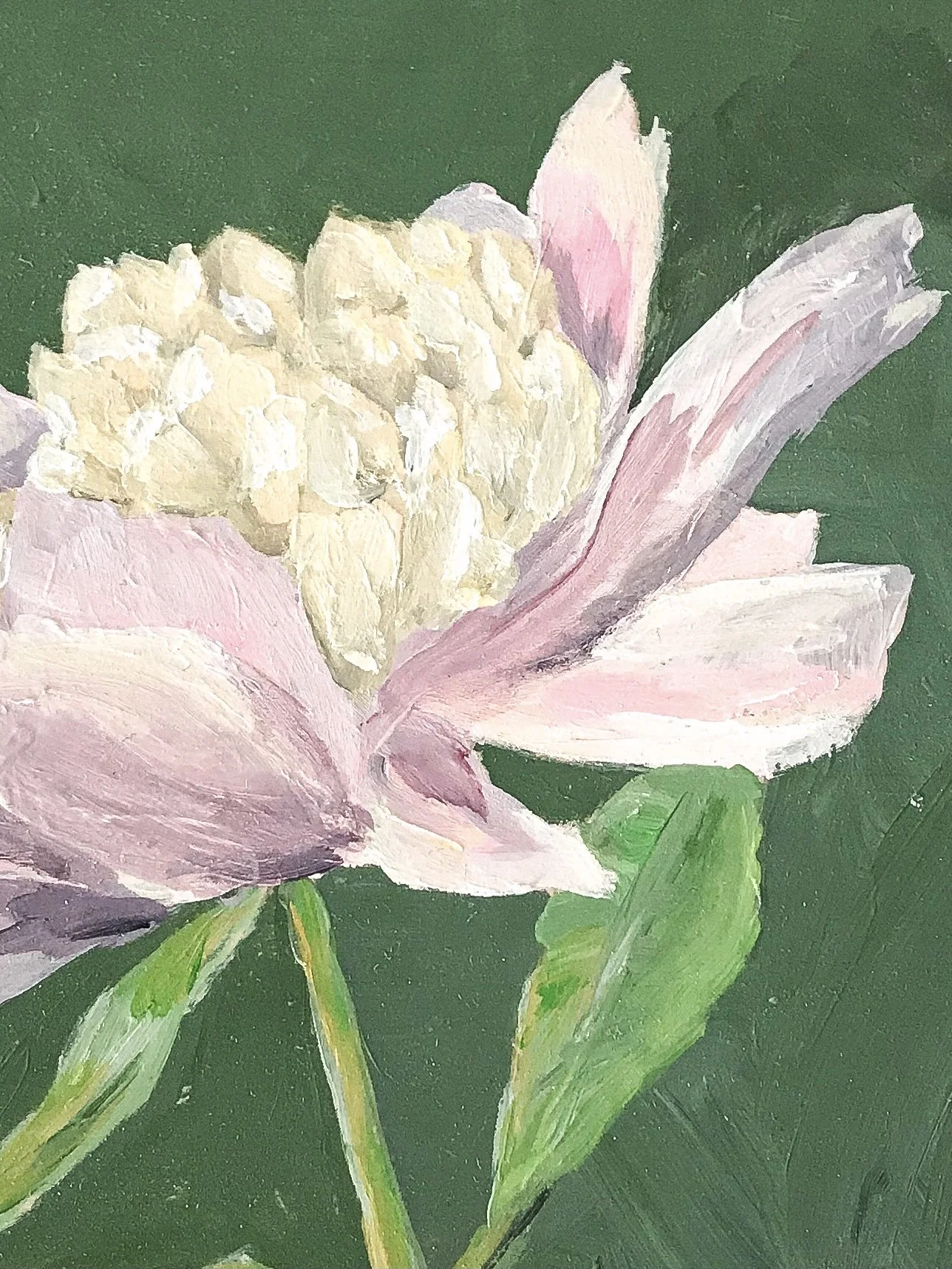 Lone Peony, 6"x6", acrylic on wood, $125