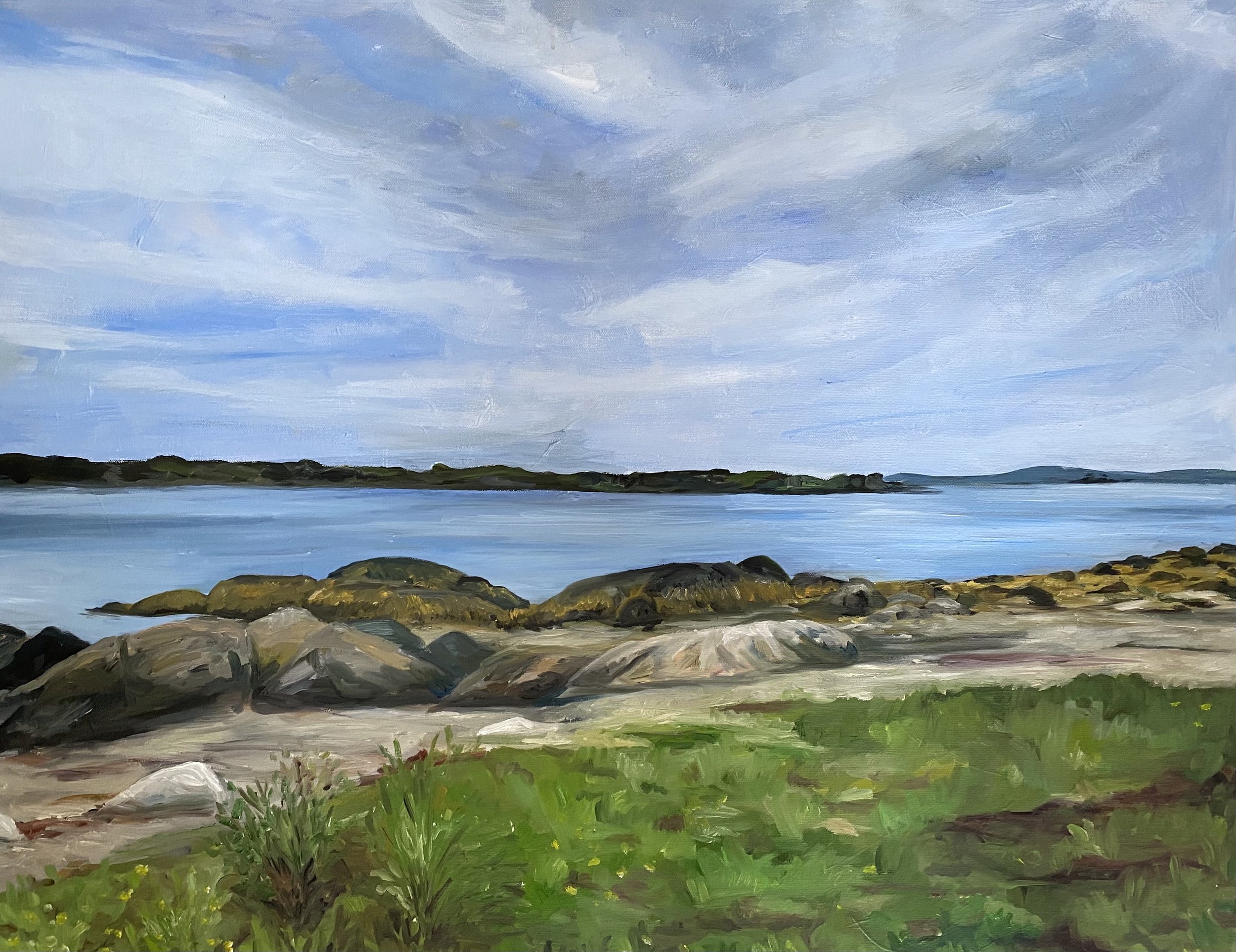 Maine Seacape, 24"x30", acrylic on canvas, $250