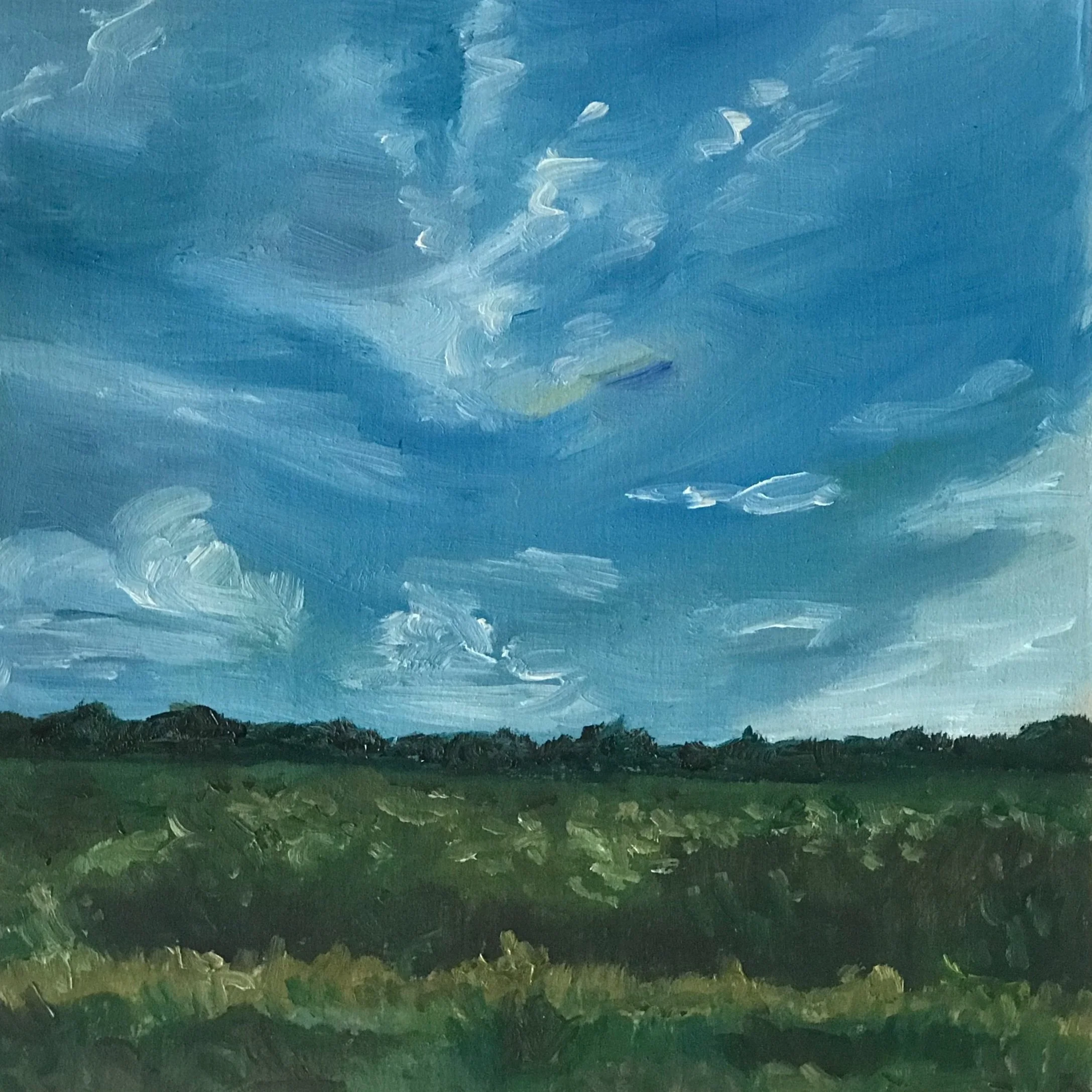 Midwest Field #6607, 6"x 6", oil on wood, $250