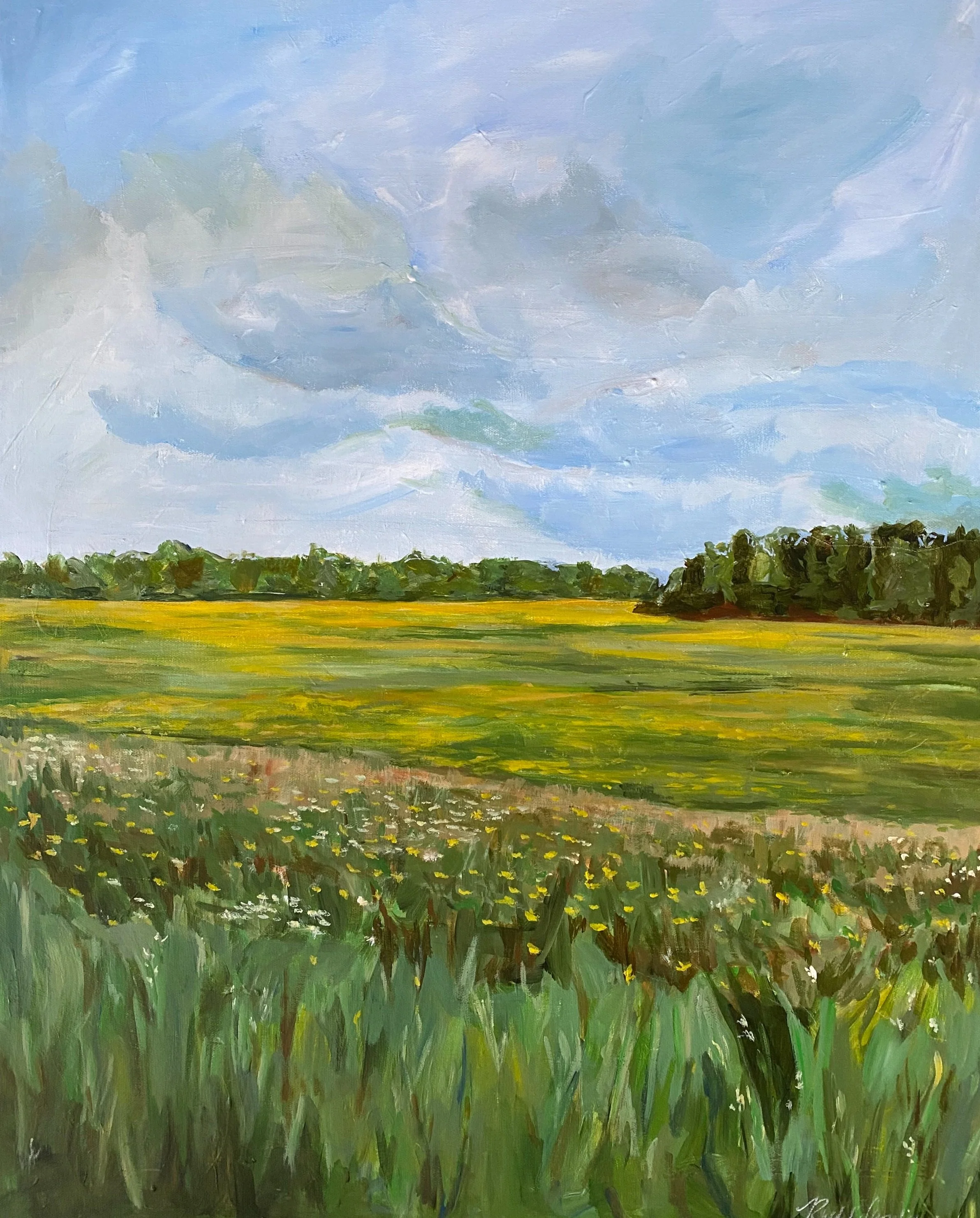 Midwest Golden Field, 24"x 30", acrylic on canvas, sold