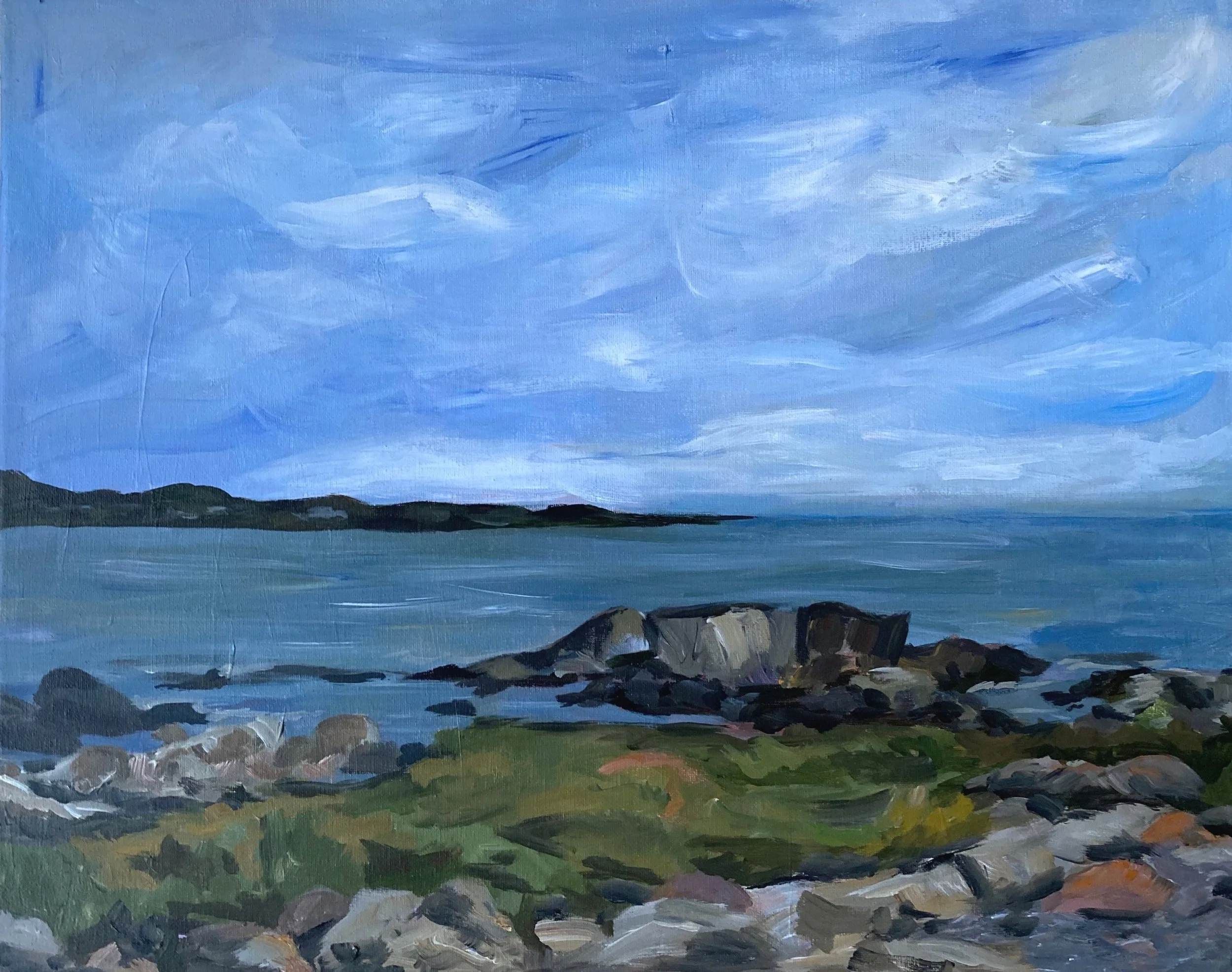 Maine Blues Seascape, 16"x20", acrylic on canvas, $175