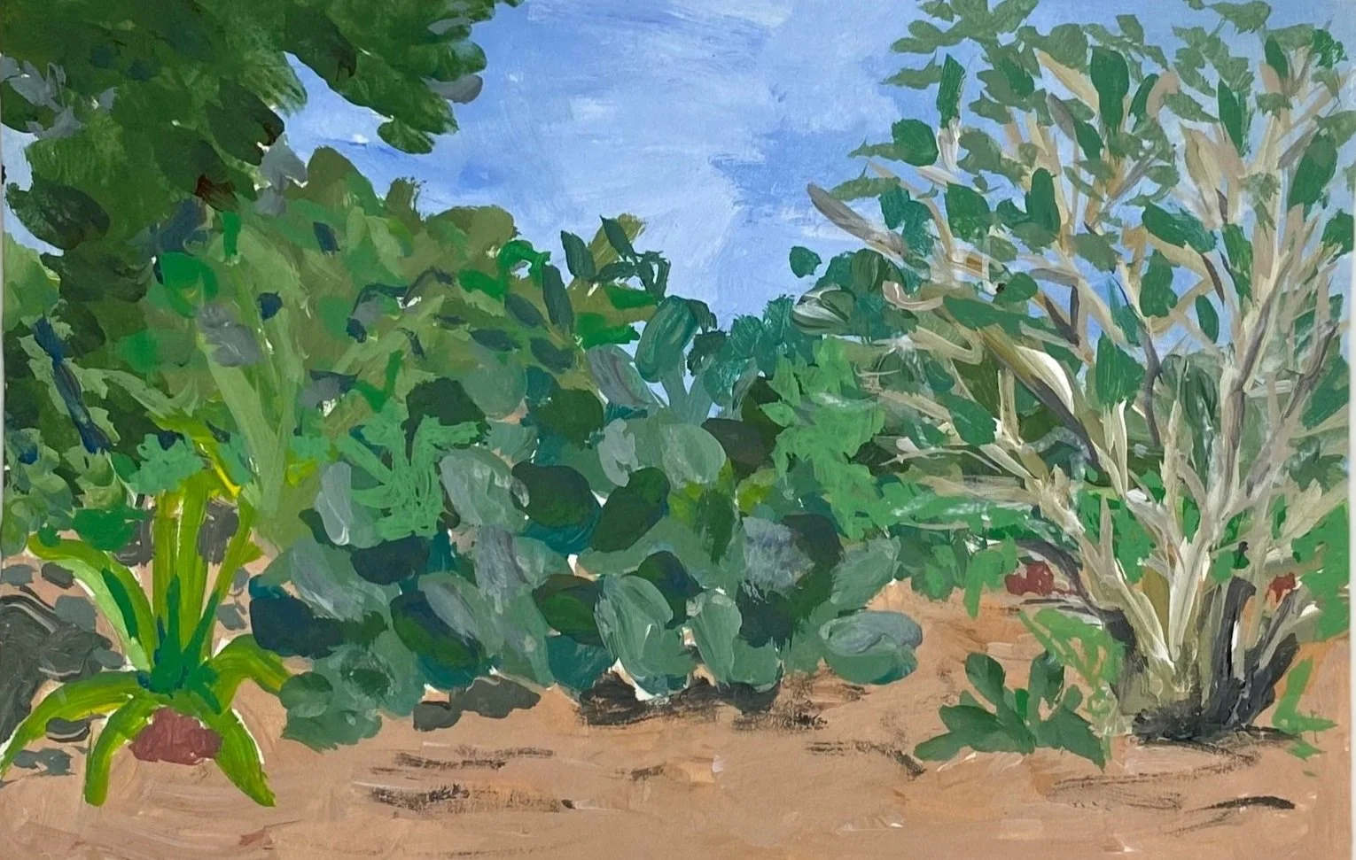 Florida #2, 4"x6",  acrylic on paper, $100