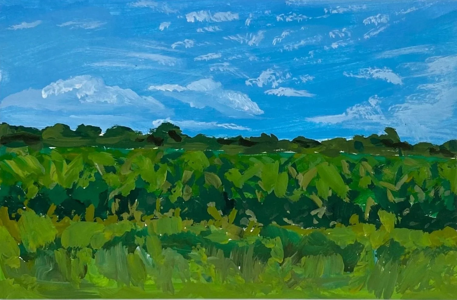 Midwest #3, 4"x6",  acrylic on paper, $100