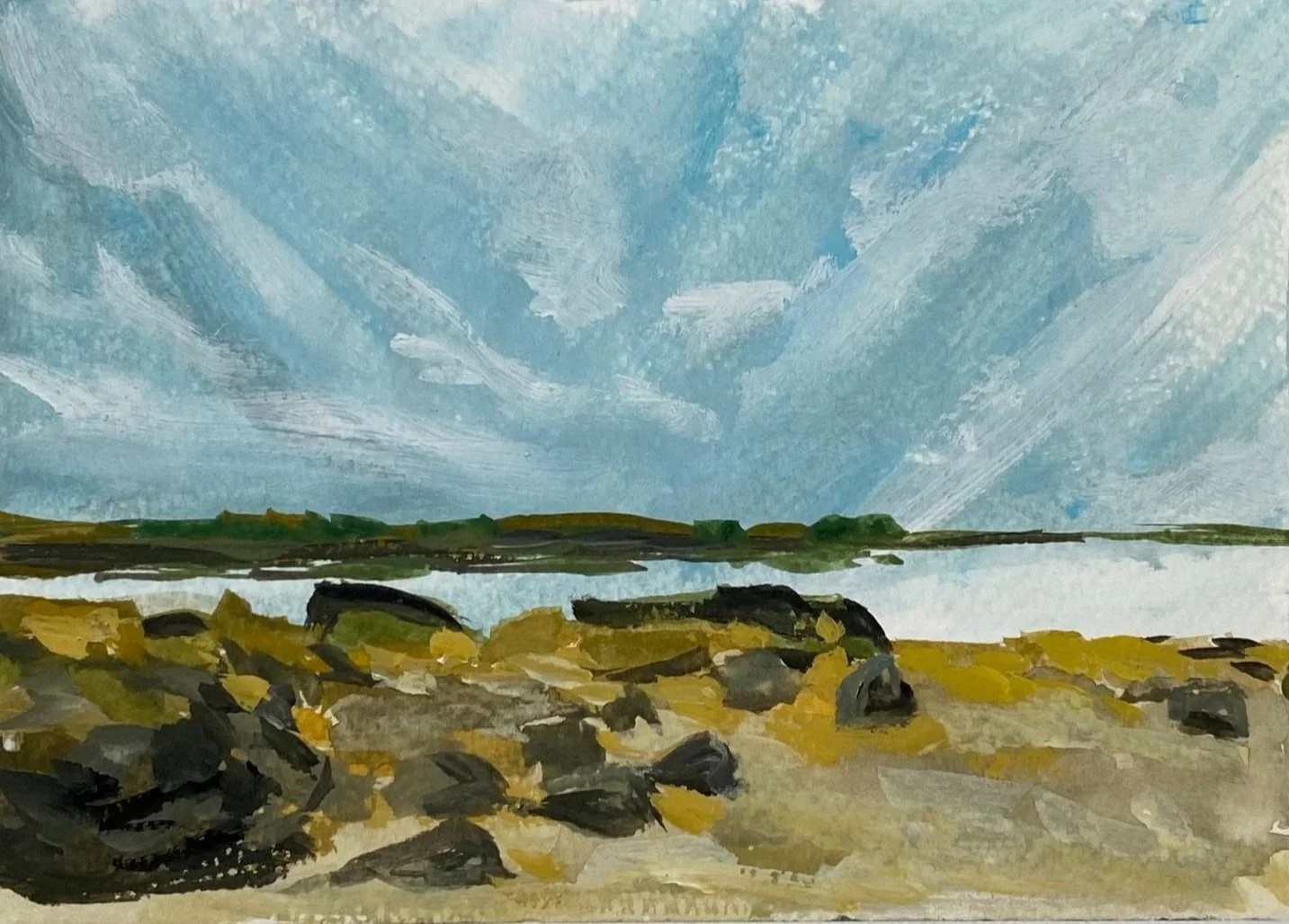 Maine #3, 4"x6",  acrylic on paper, $100