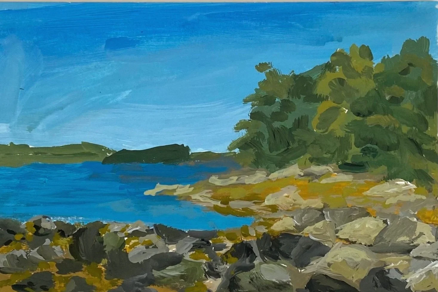 Maine #2, 4"x6",  acrylic on paper, $100