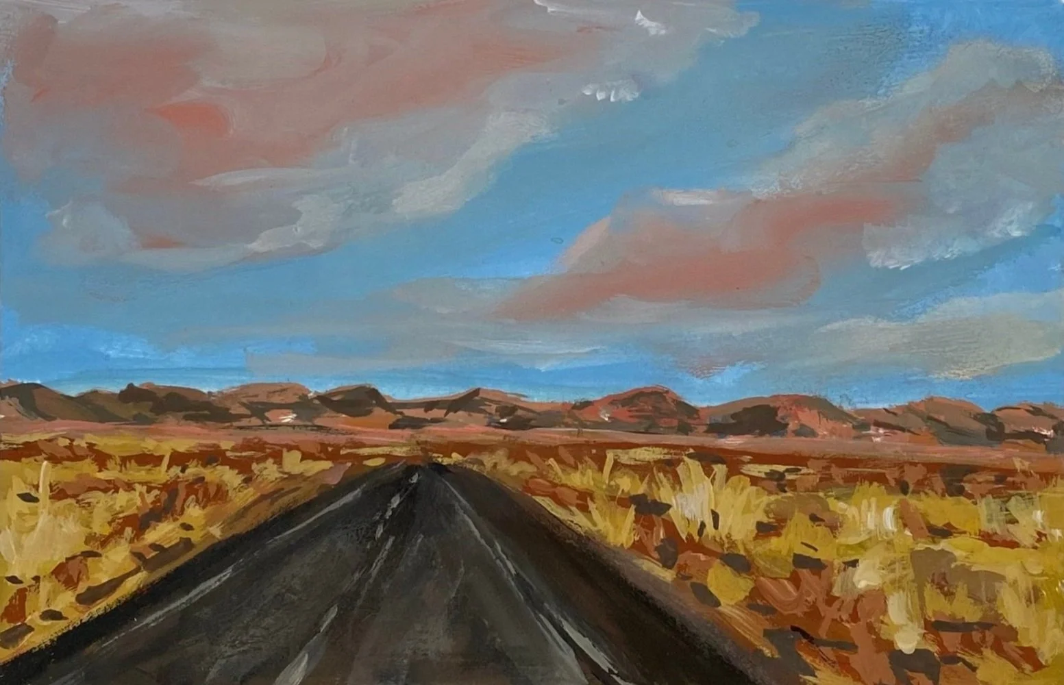 Nevada #1, 4"x6",  acrylic on paper, $100