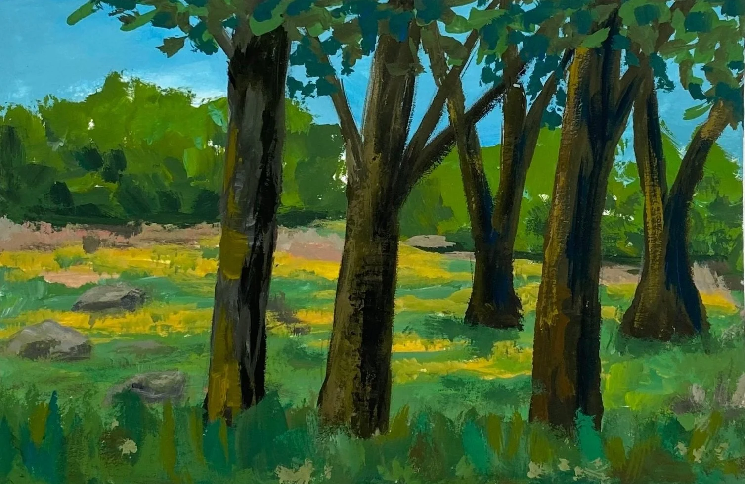 Midwest #17, 4"x6", acrylic on paper, $100