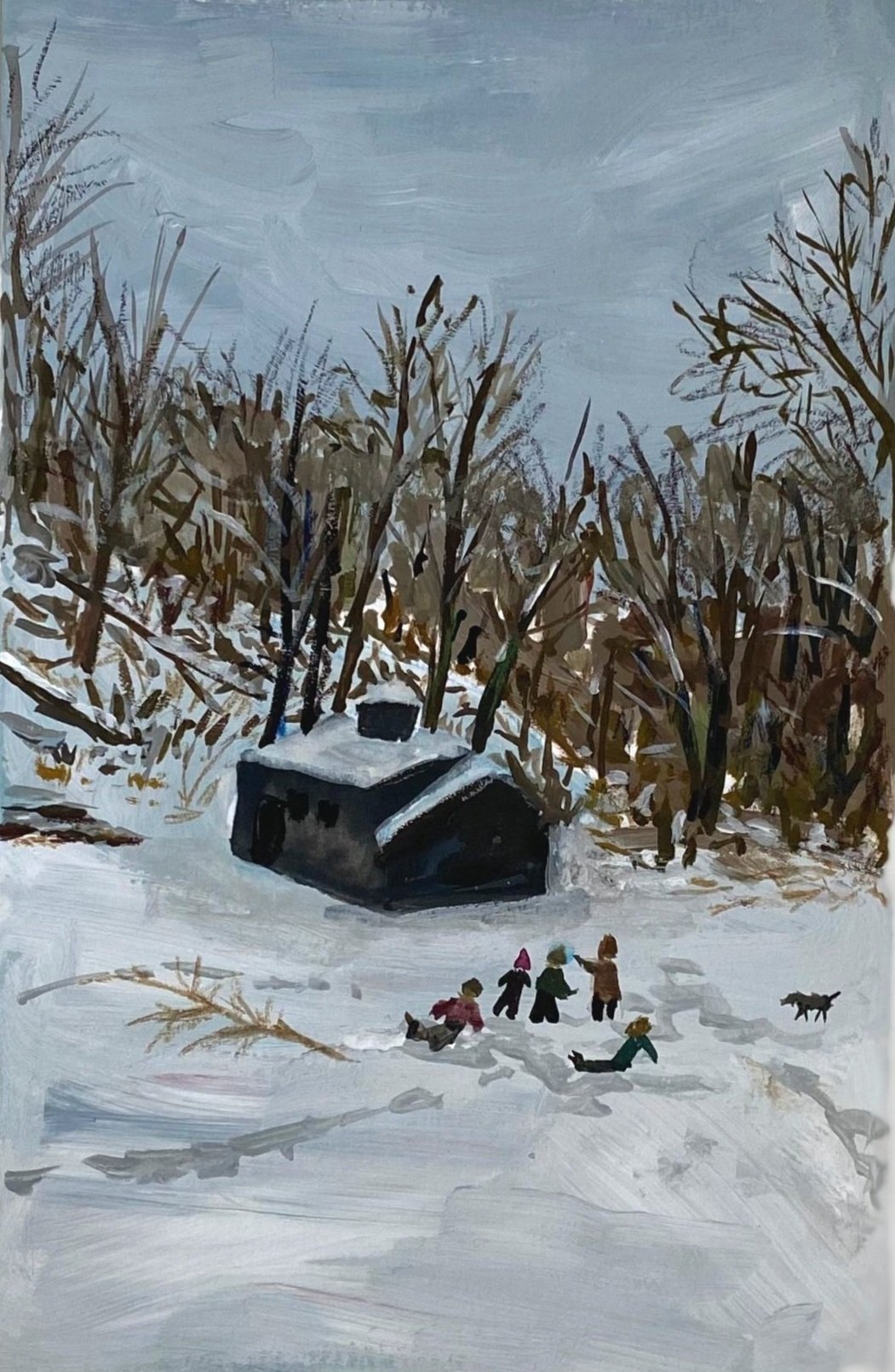 Midwest #21, 4"x6", acrylic on paper, SOLD