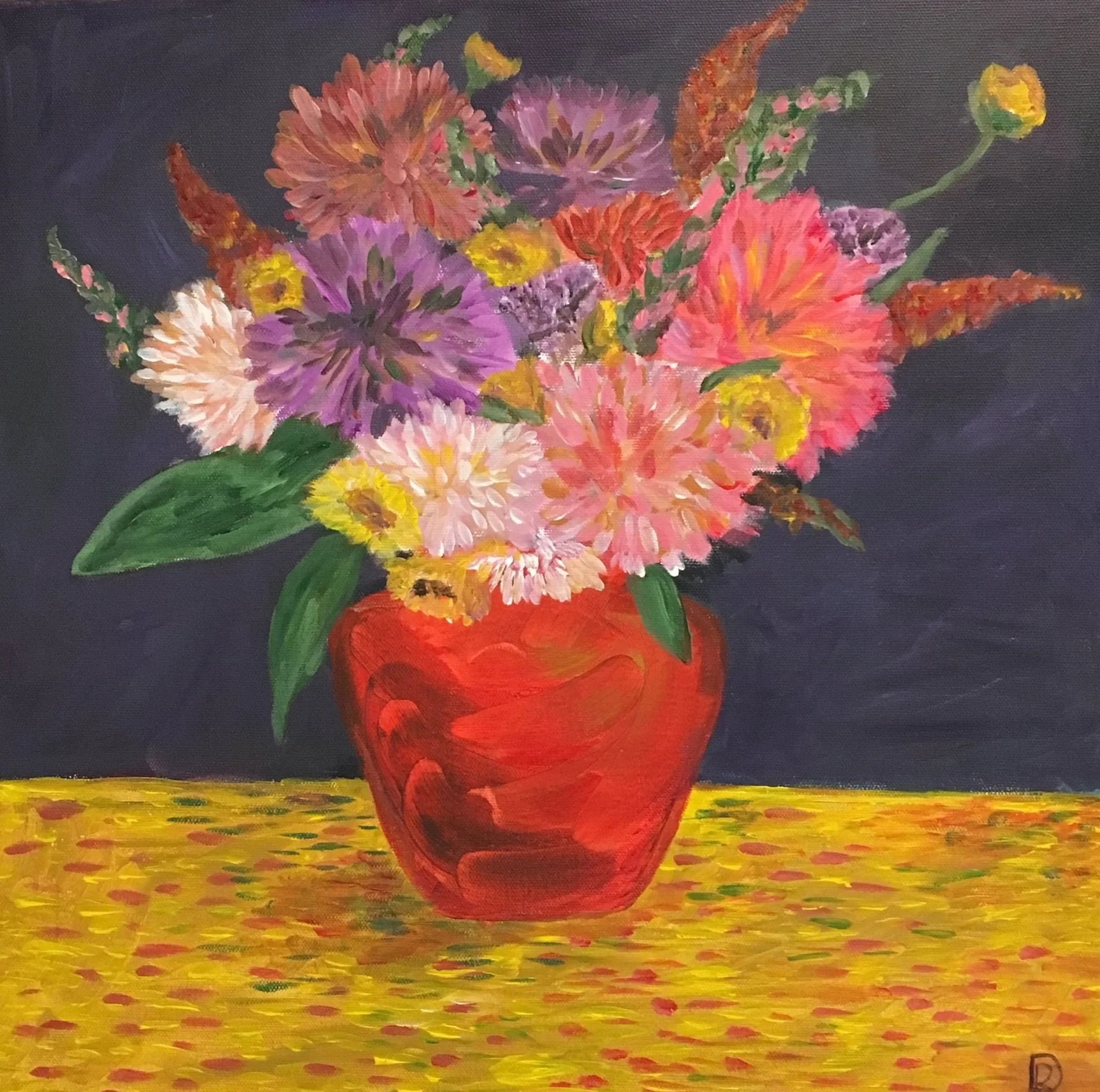 Bubbly Bouquet, 12"x12", acrylic on canvas, sold