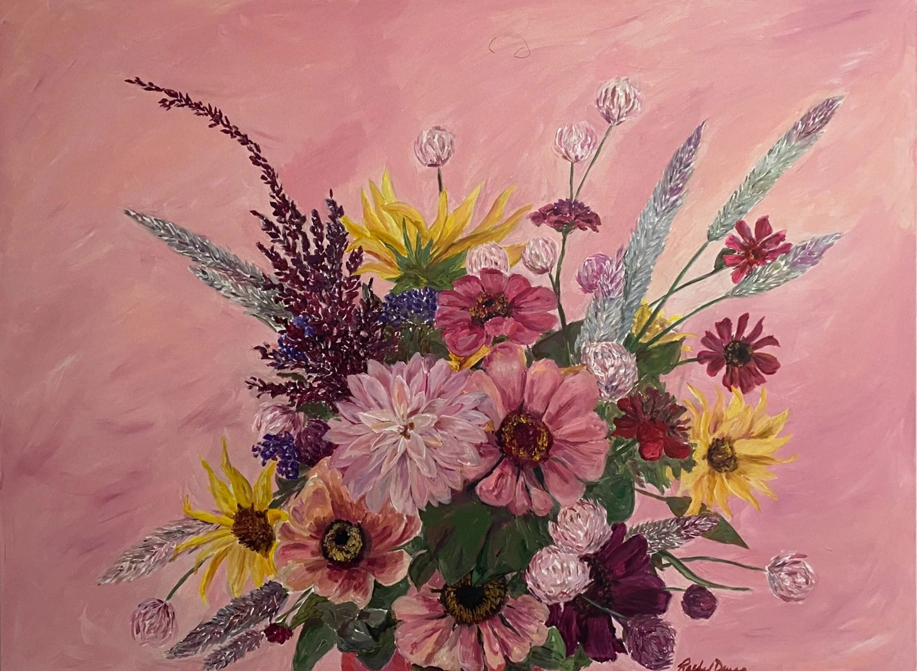 Pretty in Pink, Acrylic on canvas, 4'x3', sold