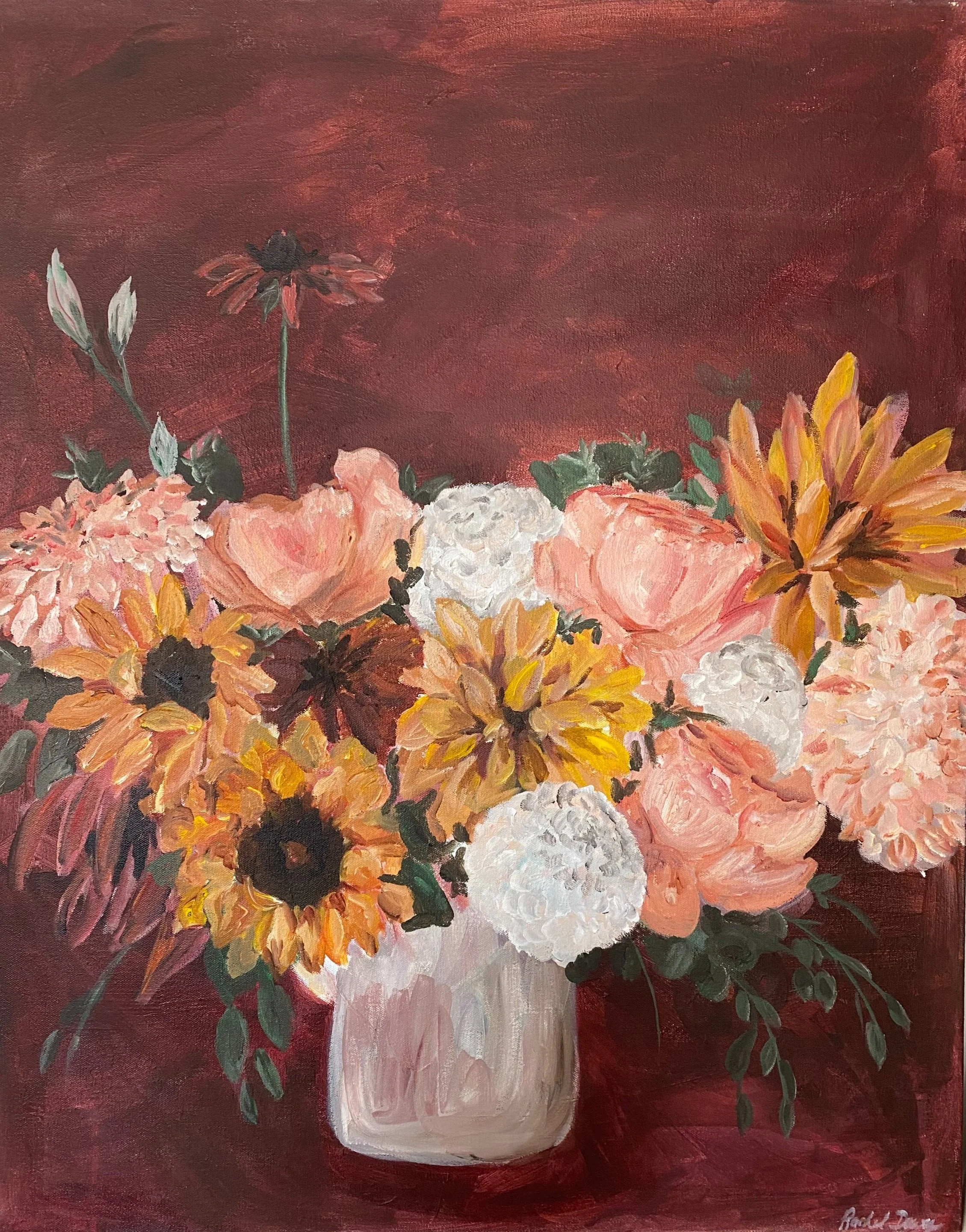 Autumnal Bouquet, acrylic on canvas, 30"x24", $250