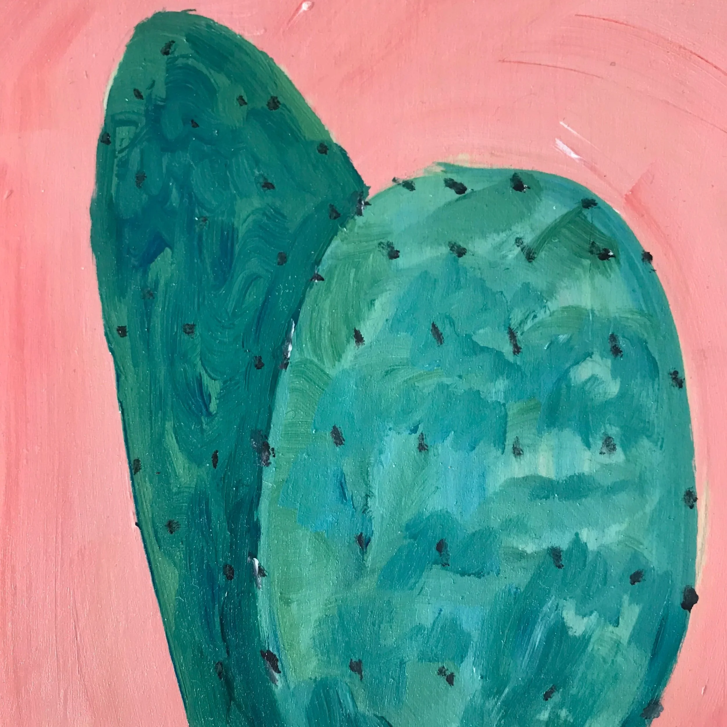 Close Cacti, 6"x6", acrylic on wood, $125