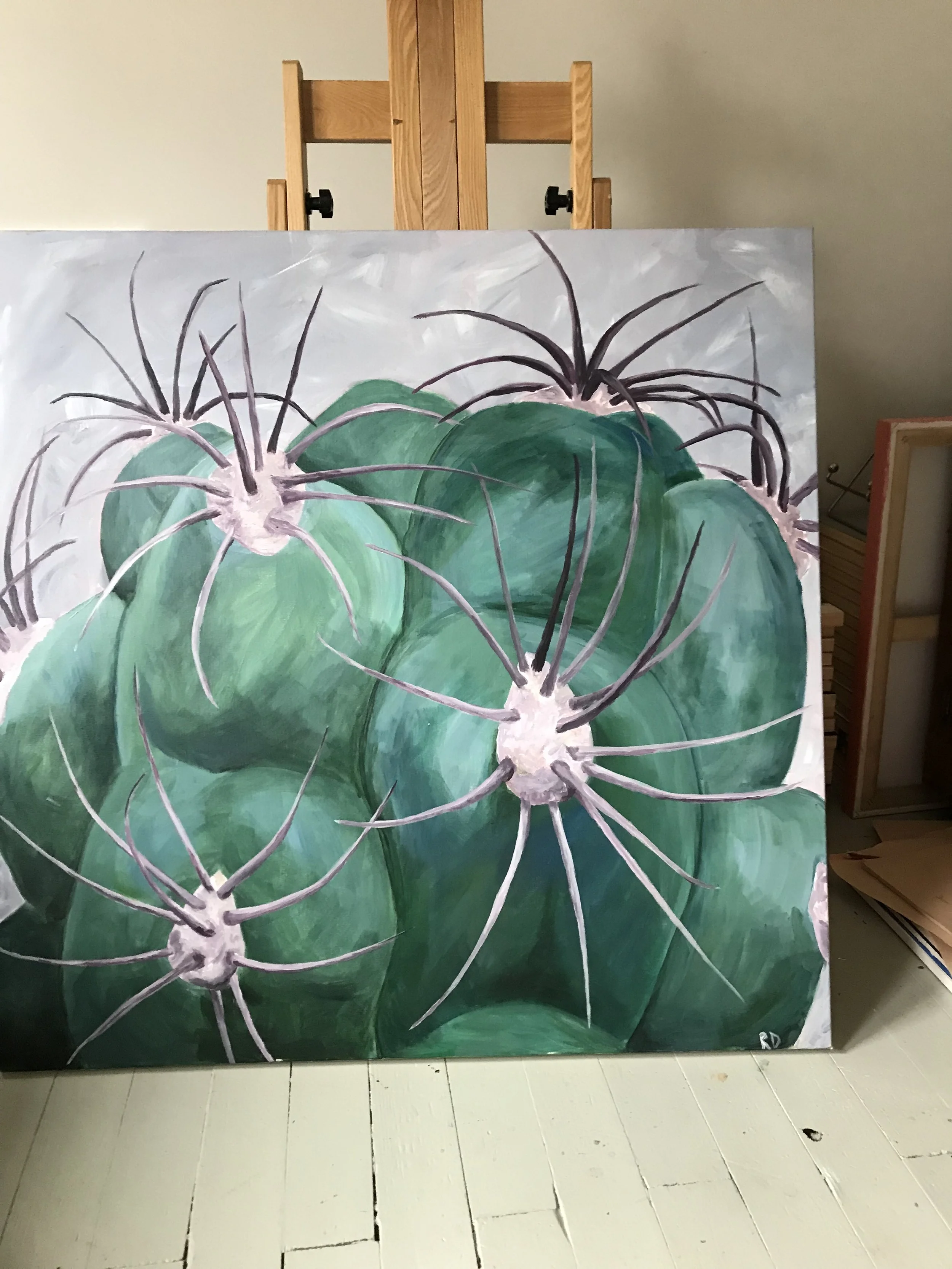 Giant Tiny Cactus, acrylic on canvas, 3'x3', $275