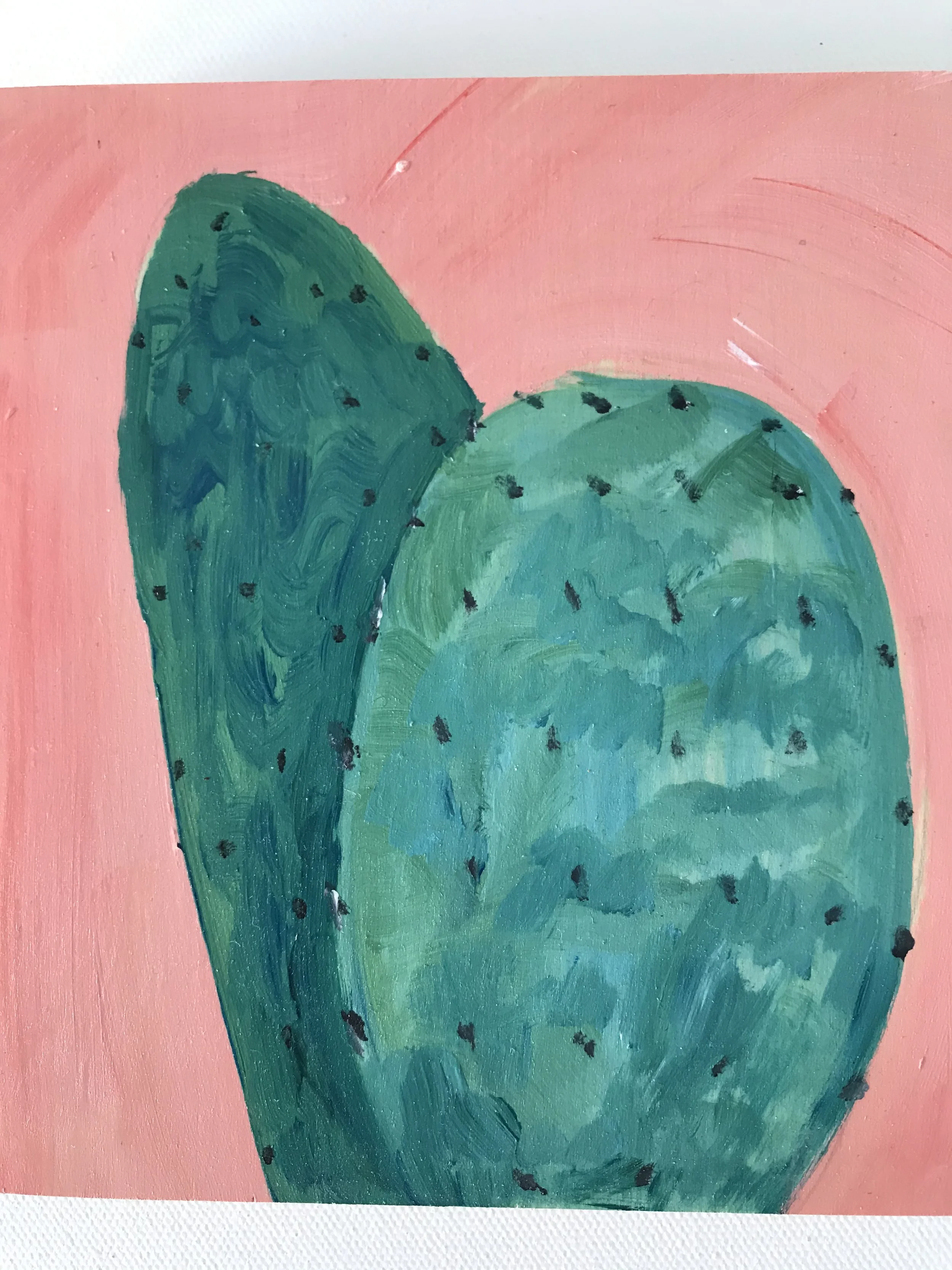 Close Cacti, 6"x6", acrylic on wood, $125