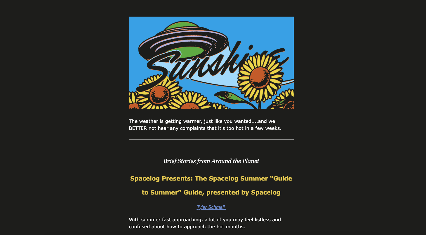TMG Spacelog Newsletter: How to Prepare For Summer