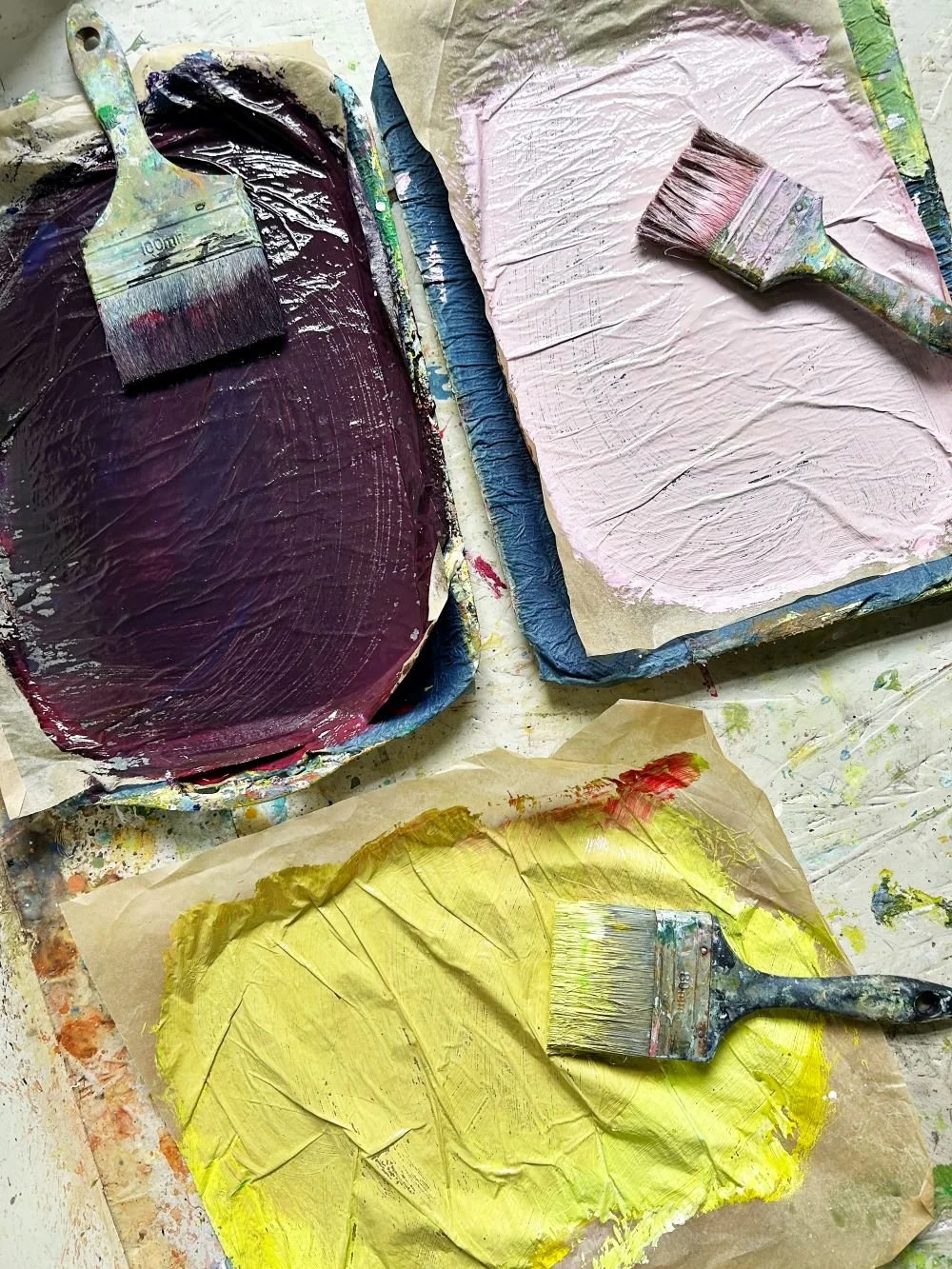 I love the potential of colour mixing and the energy created by bringing different colours together