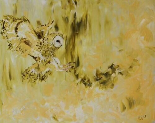 🔴🔴 Two paintings sold from @artgallerykimberley this week! 

This owl, &quot;In Flight,&quot; one I painted a few years ago. So excited it's finally found its new home in Banff 🦉 

The second painting, &quot;Splash,&quot; is coming home to Nelson!