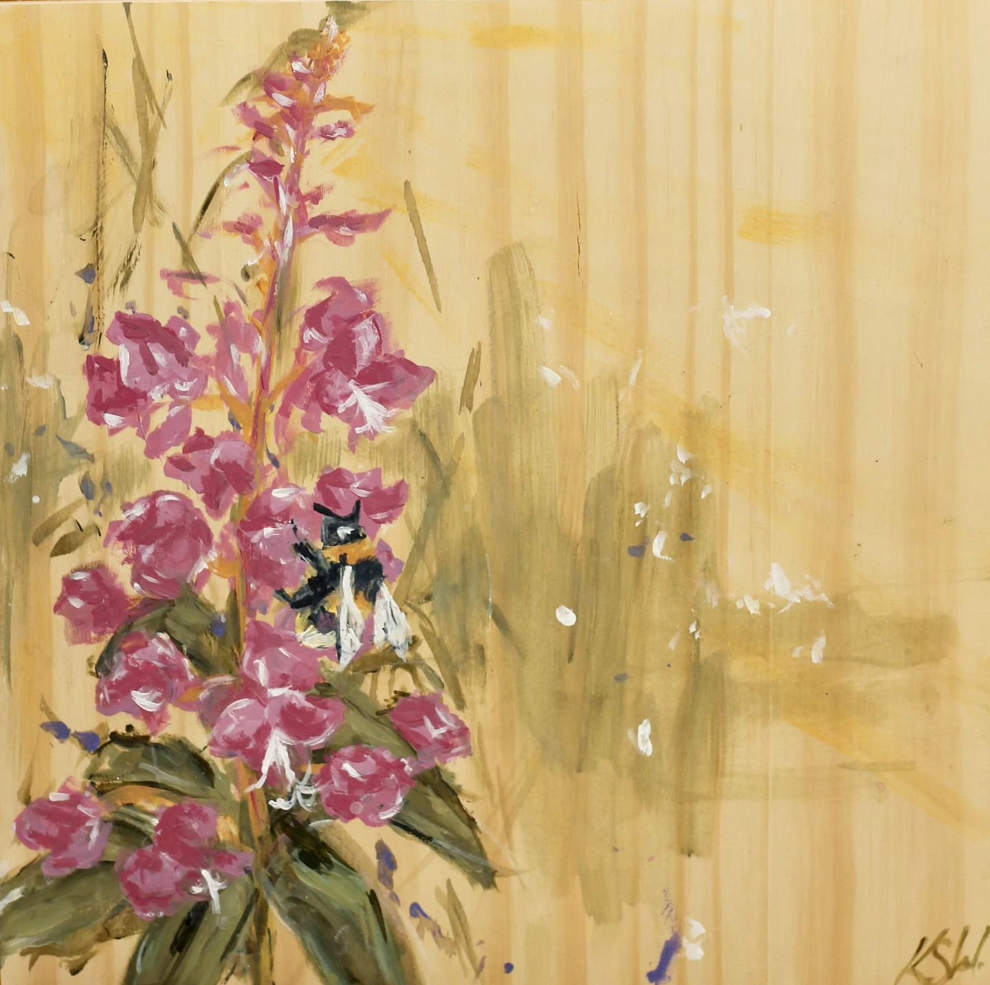 &quot;New life (Fireweed study)&quot; - 10&quot; x 10&quot; - available at @artgallerykimberley 🌺