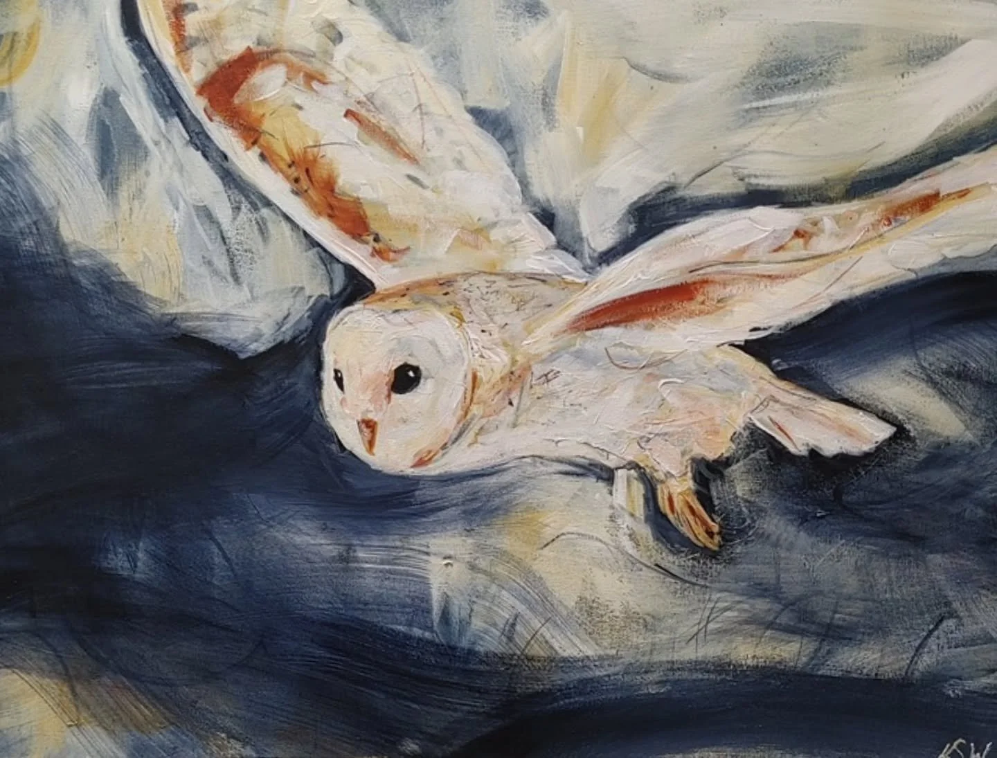 🔴 "Through The Dark" - SOLD at @artgallerykimberley 

#wildlifeartist #canadianartist #canadianwildlifeartist #nelsonartist #kootenayartist #owlpainting