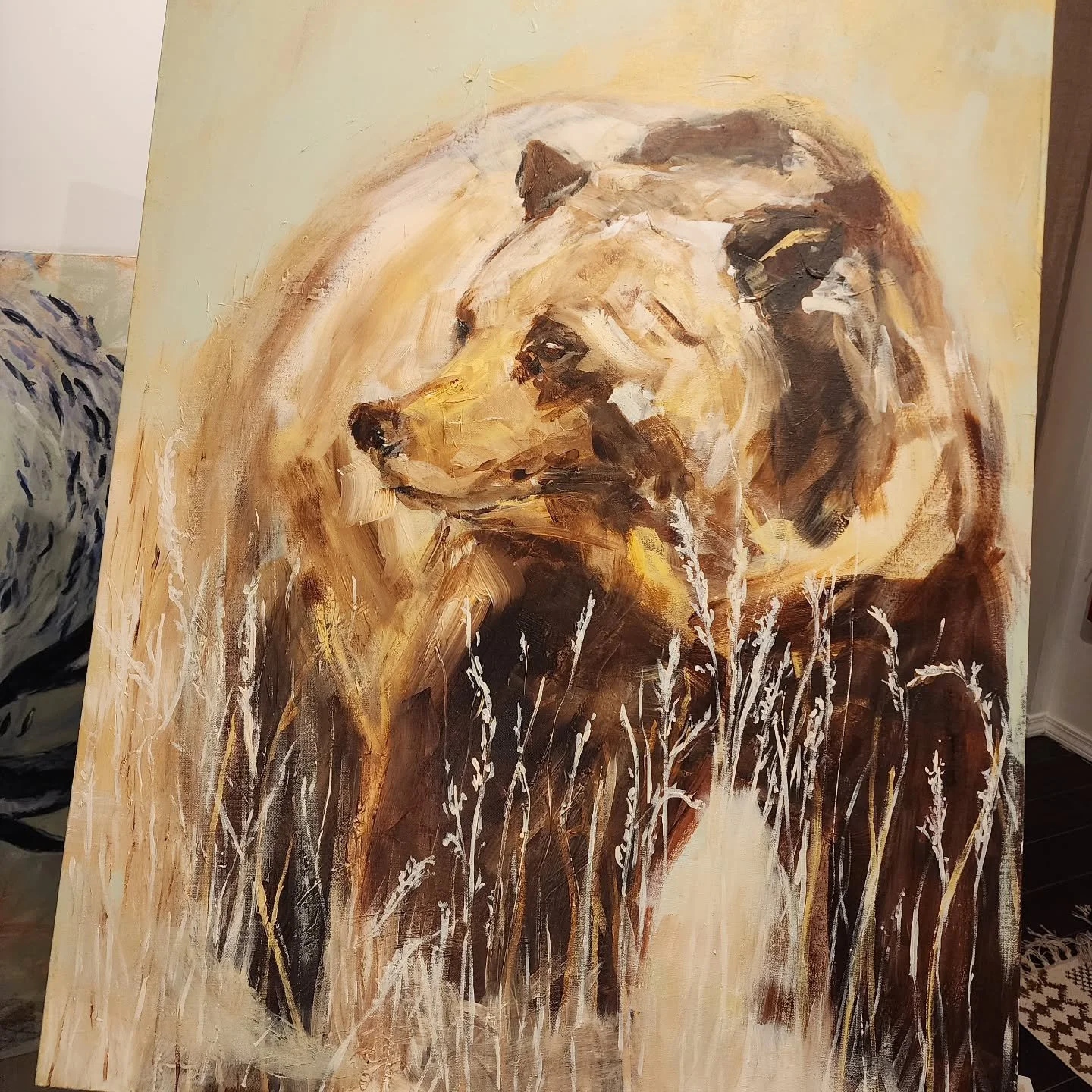 This mumma bear is starting to come together. Started this painting sometime last year and neglected it for a while, but have now fixed some of the drawing and adjusted the light and now feel like she is coming to life