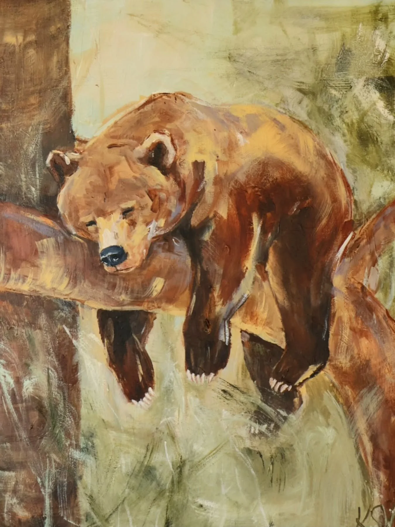 Sleepy bear 🐻 

#canadianartist #kootenaylife #canadianwildlifeart #bearpainting #grizzlybearpainting