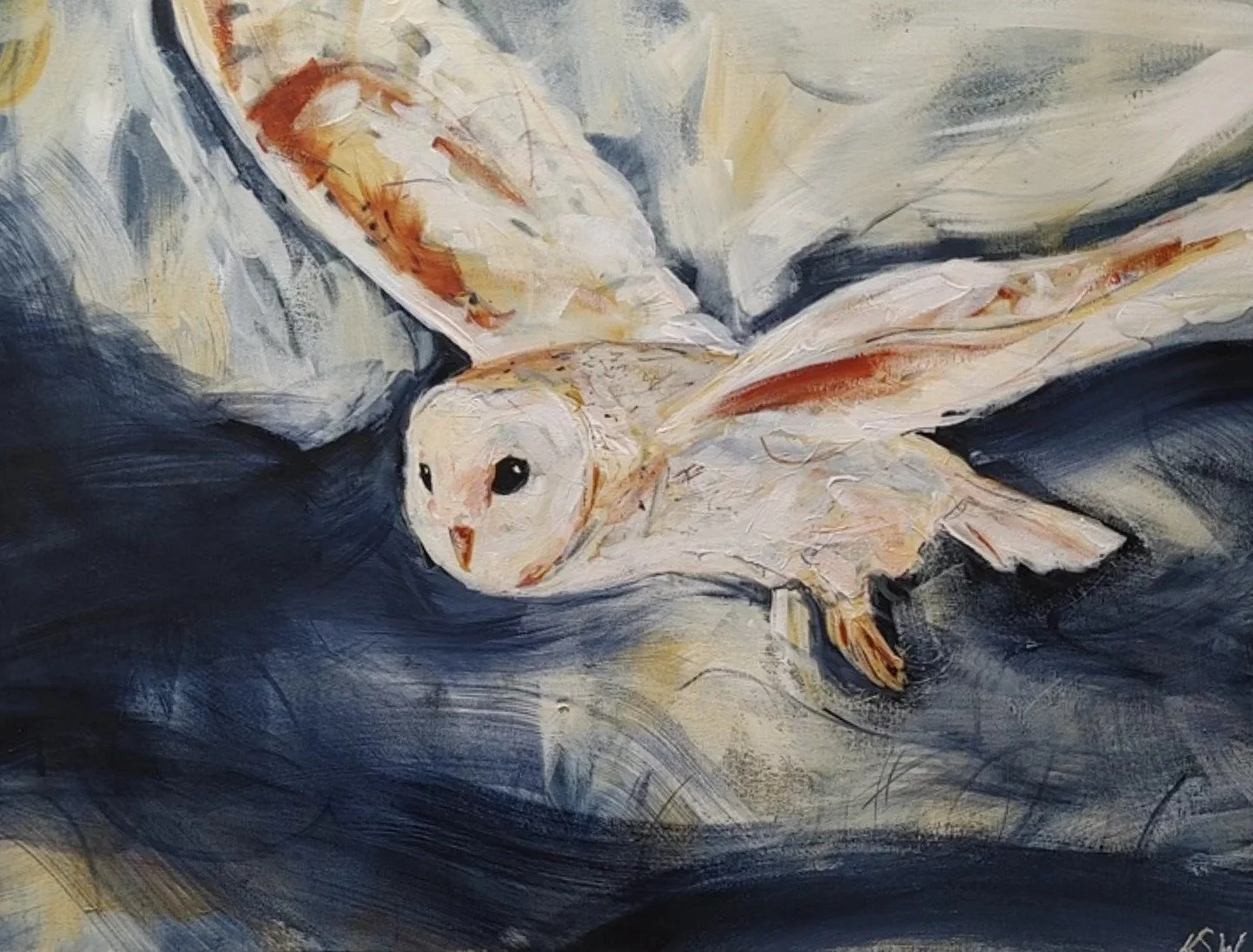 🔴 "Through The Dark" - SOLD at @artgallerykimberley 

#wildlifeartist #canadianartist #canadianwildlifeartist #nelsonartist #kootenayartist #owlpainting