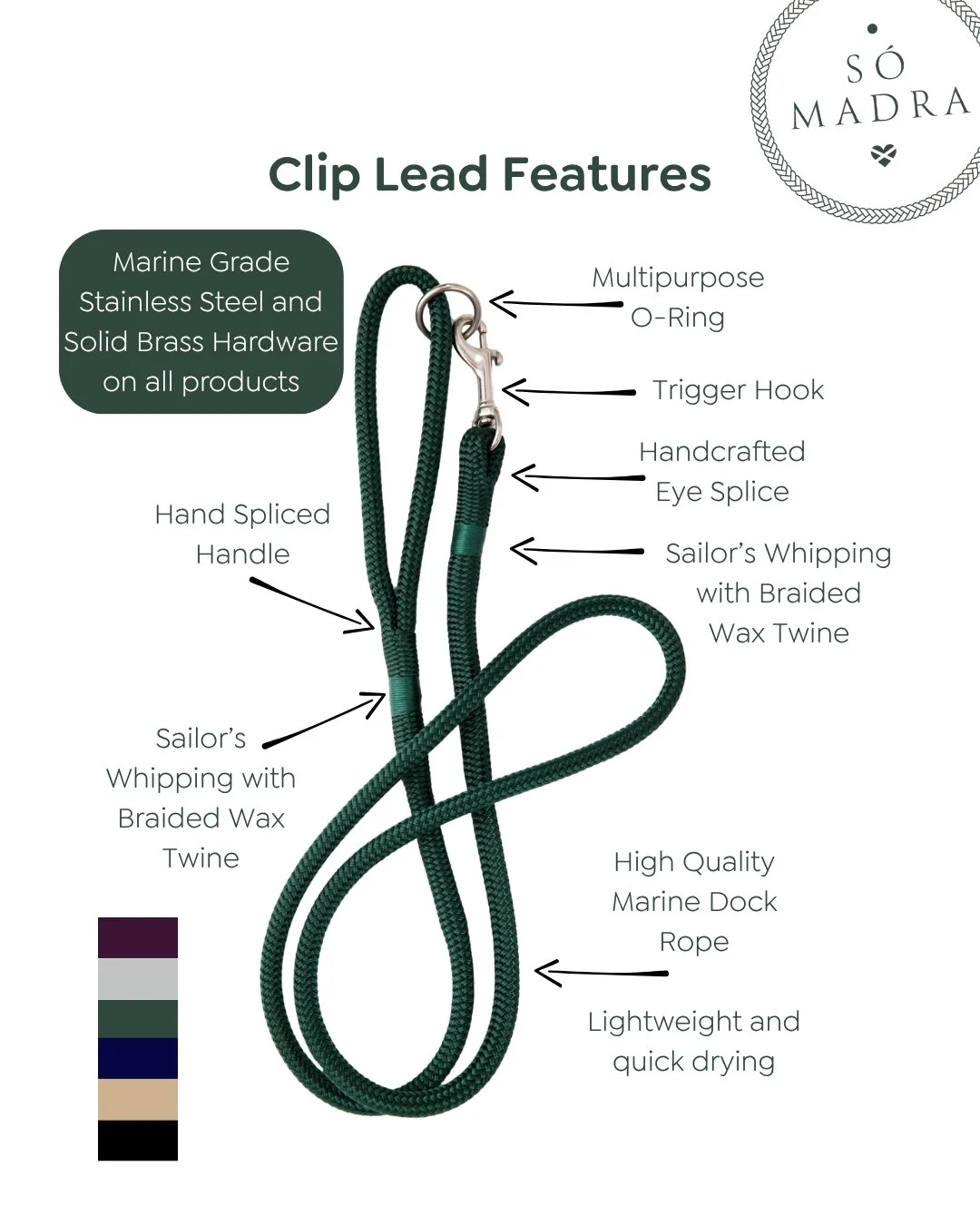 📍 Luxury Rope Clip Lead
Not all leads are made equal and this one proves it! Whether you're exploring new trails or strolling through town, our Luxury Rope Clip Lead is designed to go the distance and look good doing it 🤩 
✔️ Marine-grade stainle