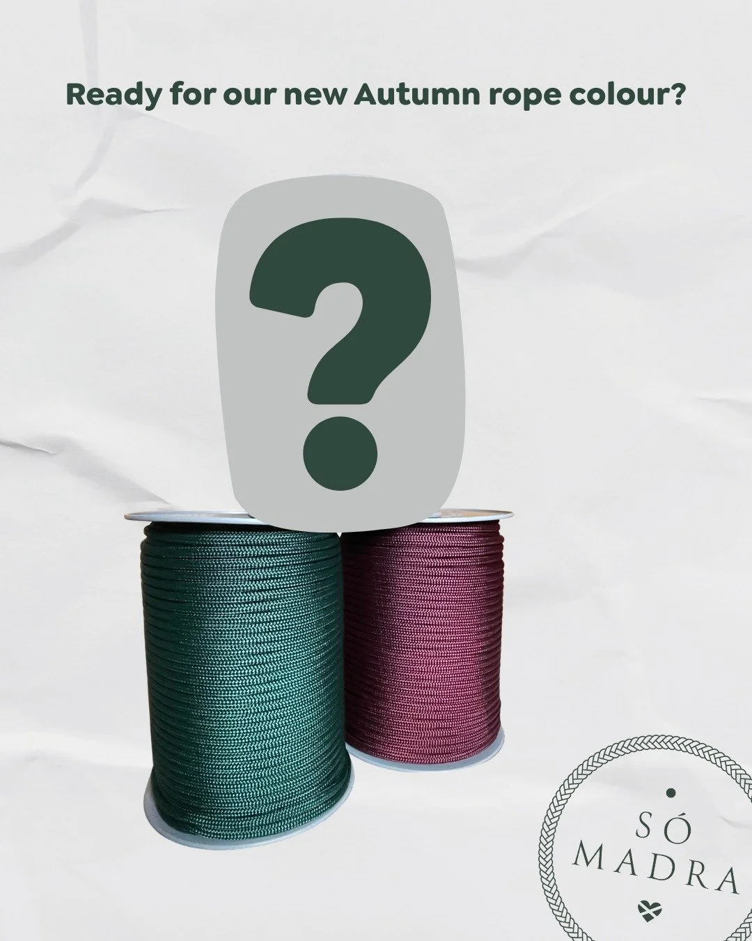 It’s been an exciting rope delivery week here at Só Madra!  Two of our most loved rope colours, forest green and plum, have just been restocked 🐾
We custom order our rope so we can bring you the richest colours and best quality. And a