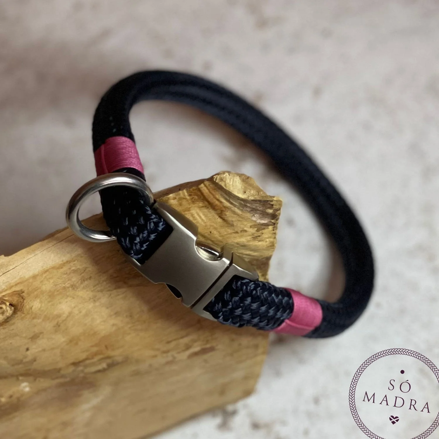 Custom black and pink collar