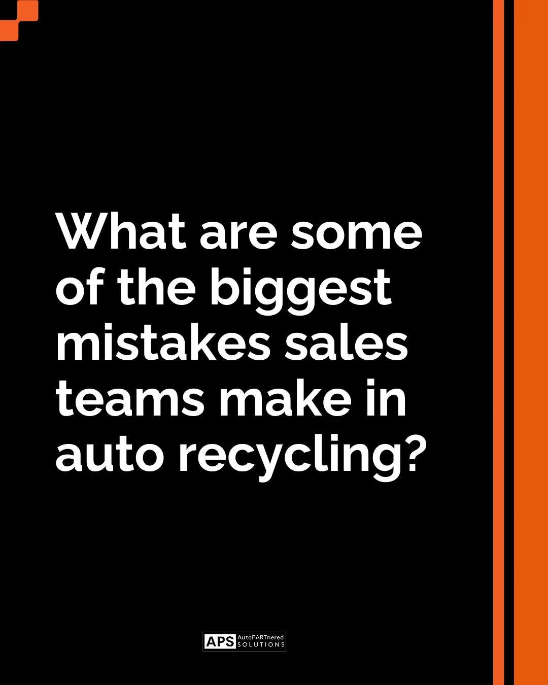In #automotiverecycling, profitability isn&rsquo;t just about buying the right vehicles. It&rsquo;s also about what happens after those vehicles enter the yard. And at the heart of it all? Your sales team.

Too often, recyclers underestimate the impa