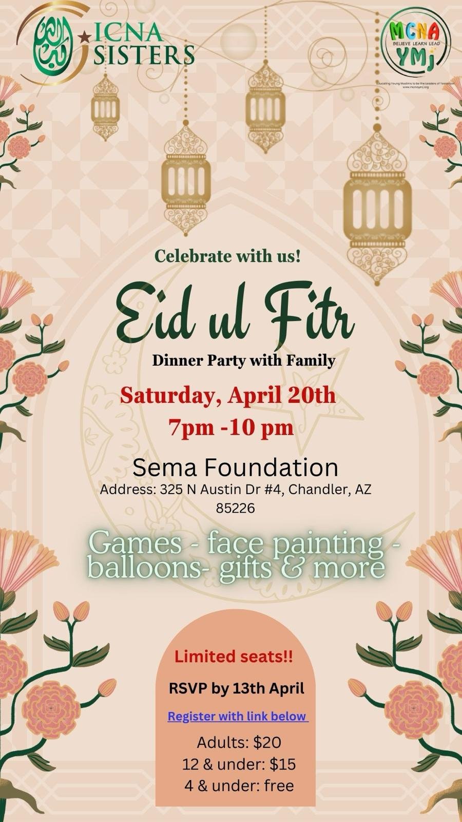 ICNA Sisters Eid ul Fitr Dinner Party 2024 — Arizona Trade Network