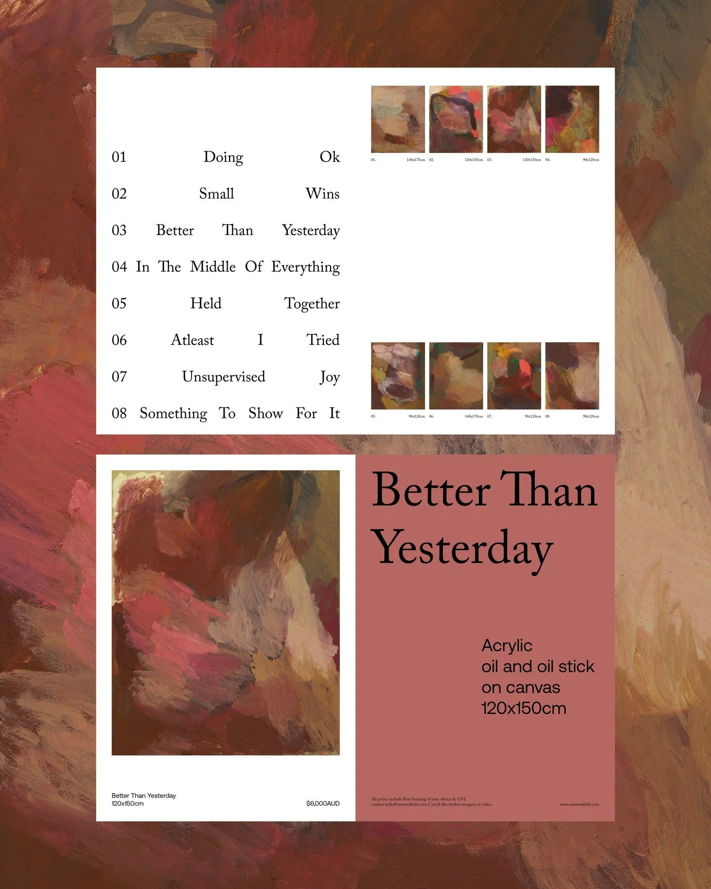 Favourite excerpts from the artist catalogue for @sarawinfield