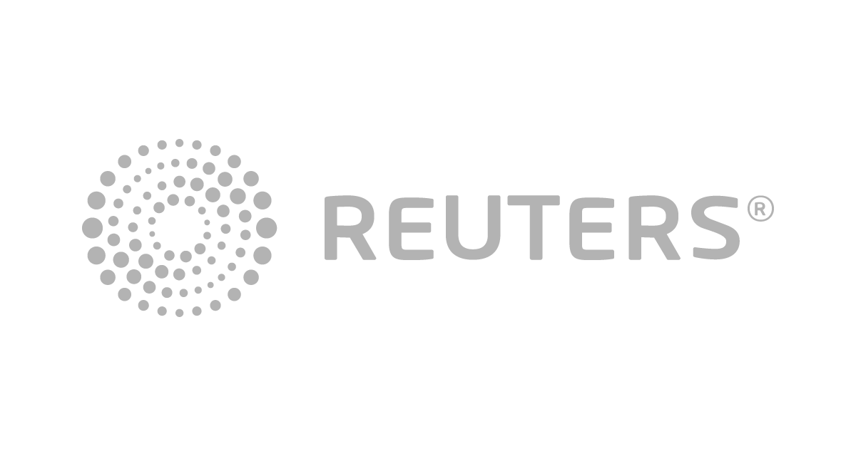 Reuters logo with circular dotted design and text.