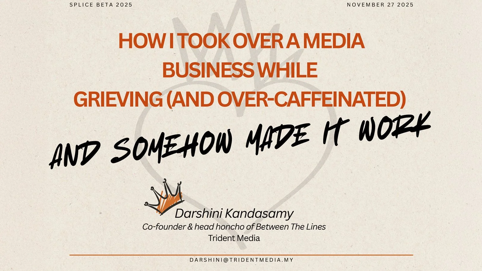 Darshini Kandasamy: How I took over a media business while grieving — and somehow made it work
