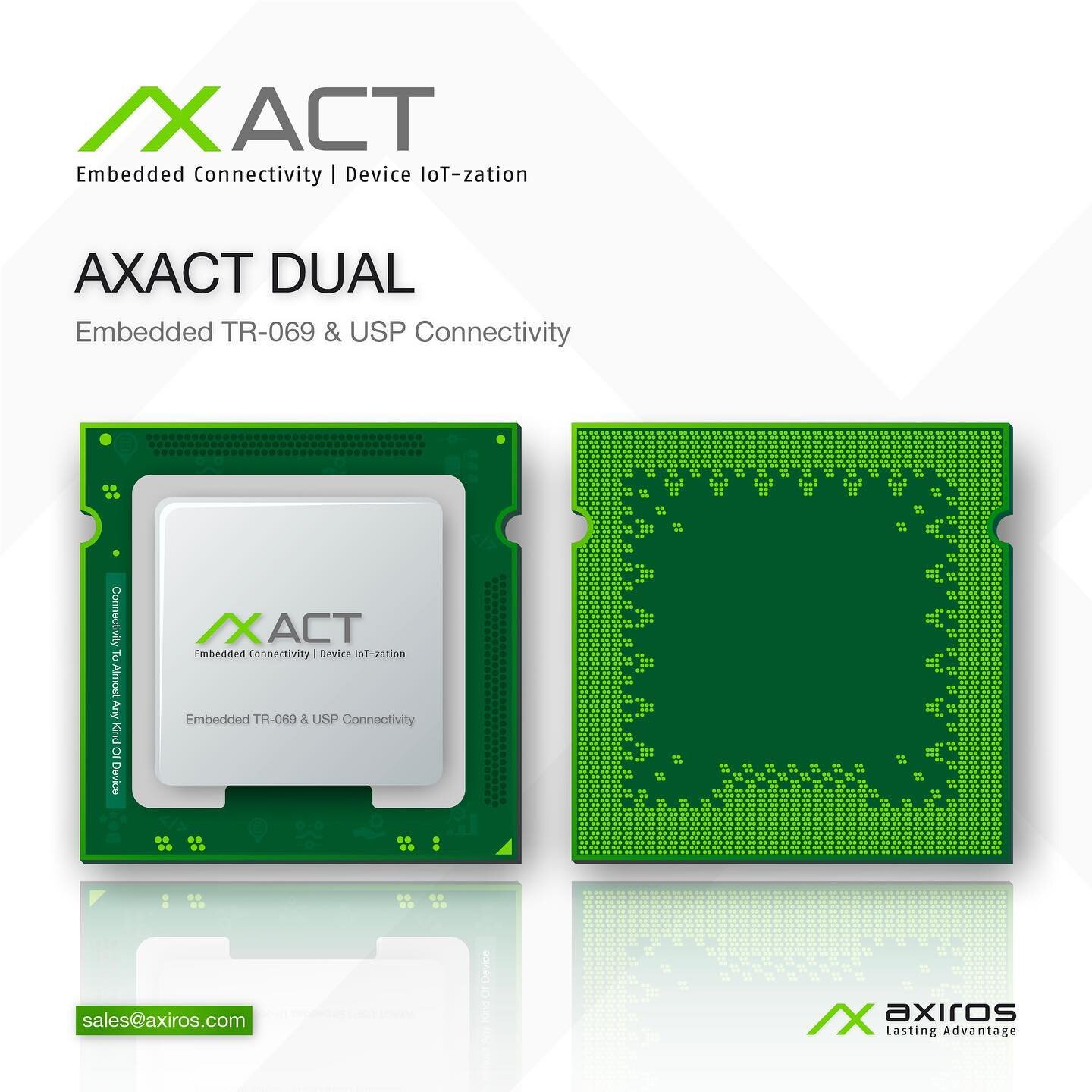 [Axiros Products] AXACT TR-069 / USP Stack - Connectivity To Almost Any Kind Of Device

➡️ AXACT provides a fully Broadband Forum (&ldquo;BBF&rdquo;) standards compliant #TR069 and #TR369 / USP Agent management solution. 

To learn more about the tec