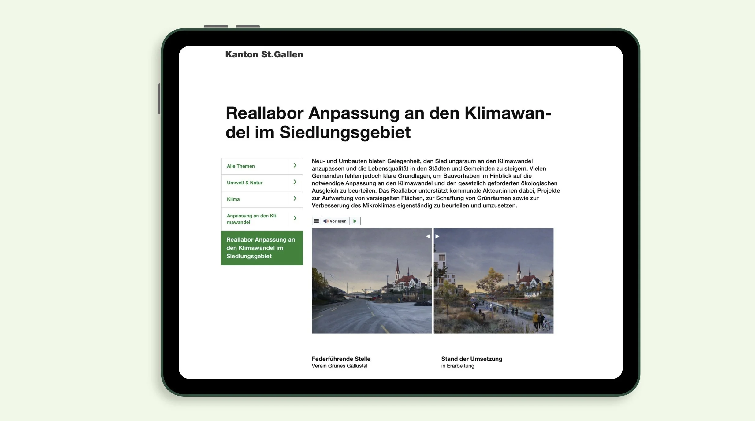 Strategie zur Anpassung an den Klimawandel, Kanton St.Gallen