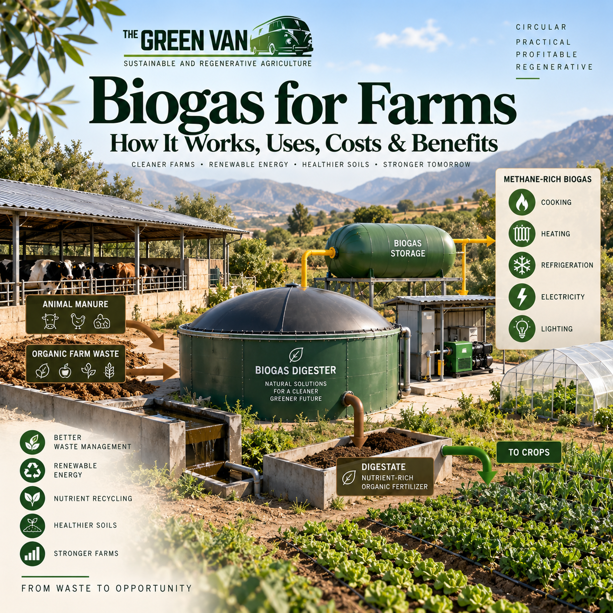Biogas for Farms: How It Works, Uses, Costs &amp; Benefits
