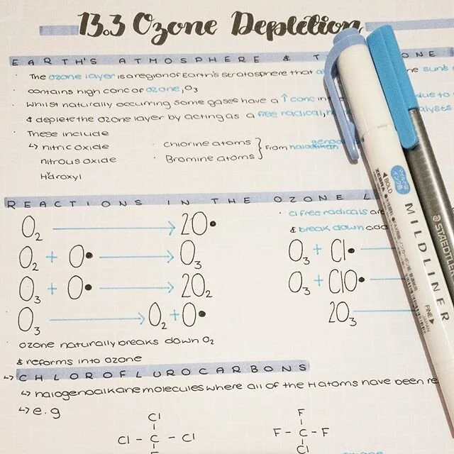 Chemistry Notes on Ozone Depletion🌍
It&rsquo;s only less than two weeks into the new half term and I am already exhausted! There is so much happening at the moment and not enough time to do it all🥵 Hopefully next week things will settle down and I 