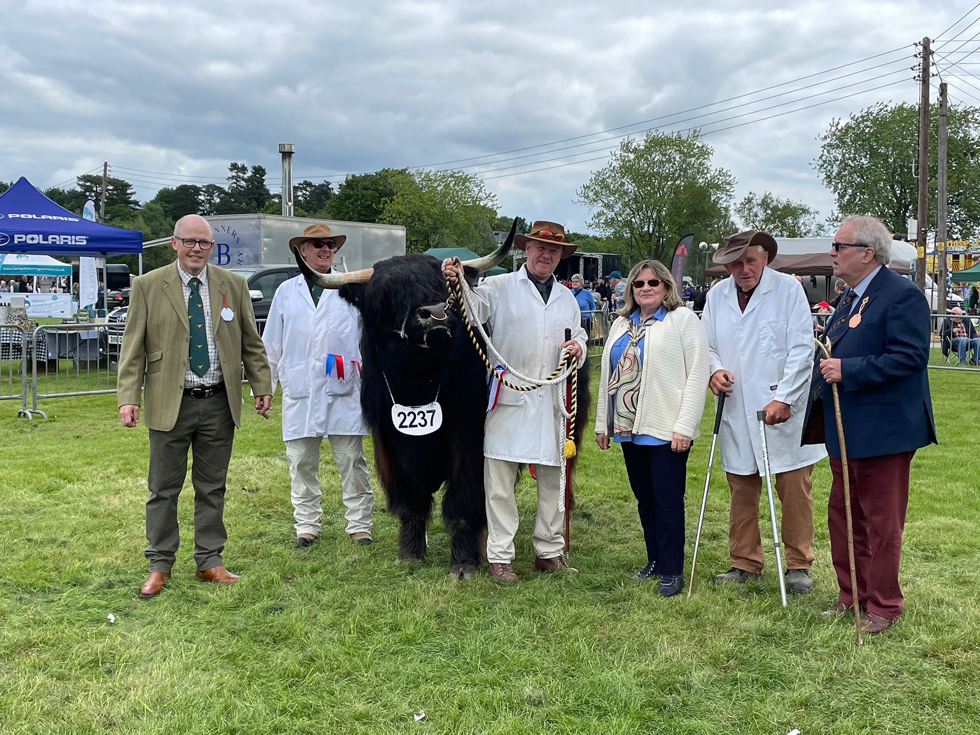 The champion with judge, Stephen Hunter and the Shropshire Show sponsors