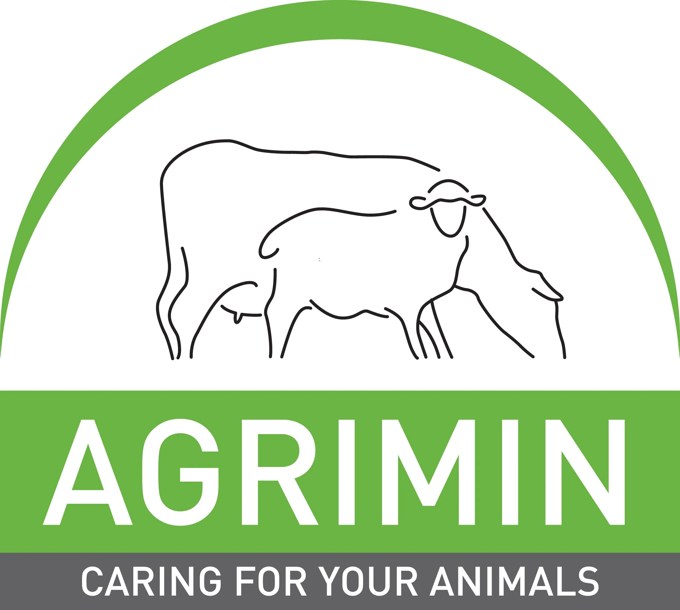 Agrimin logo with a graphic of a cow and sheep