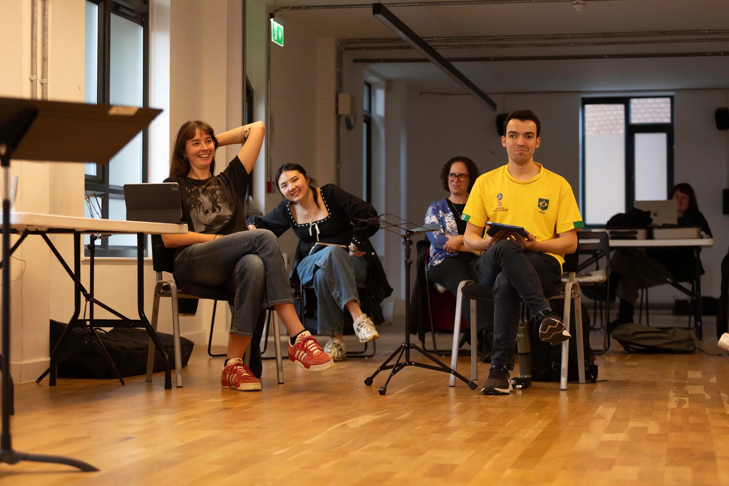 RFO#20-ADAPTATION workshops : Romanne Walker, Zhenyan Li, Sarah Forbes, Vinicius Motta. Photo by Craig Fuller