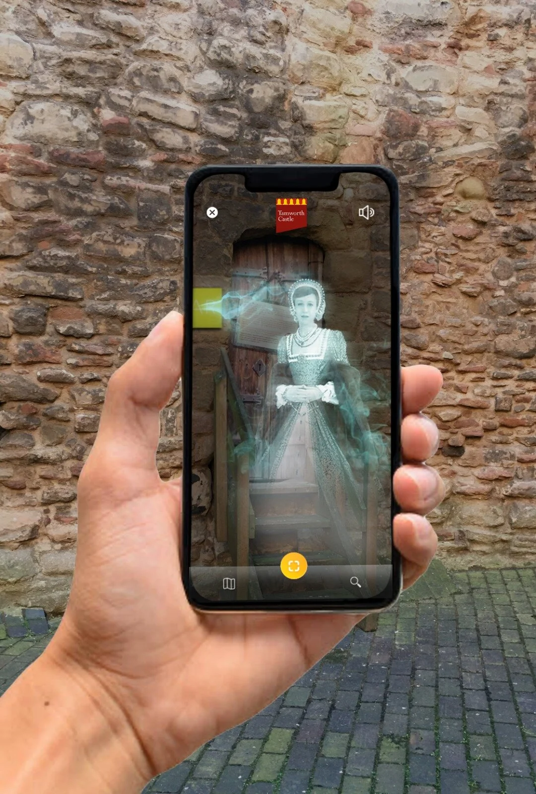 Early AR Trail Concept visual in the Caste Courtyard, by Discover Studios