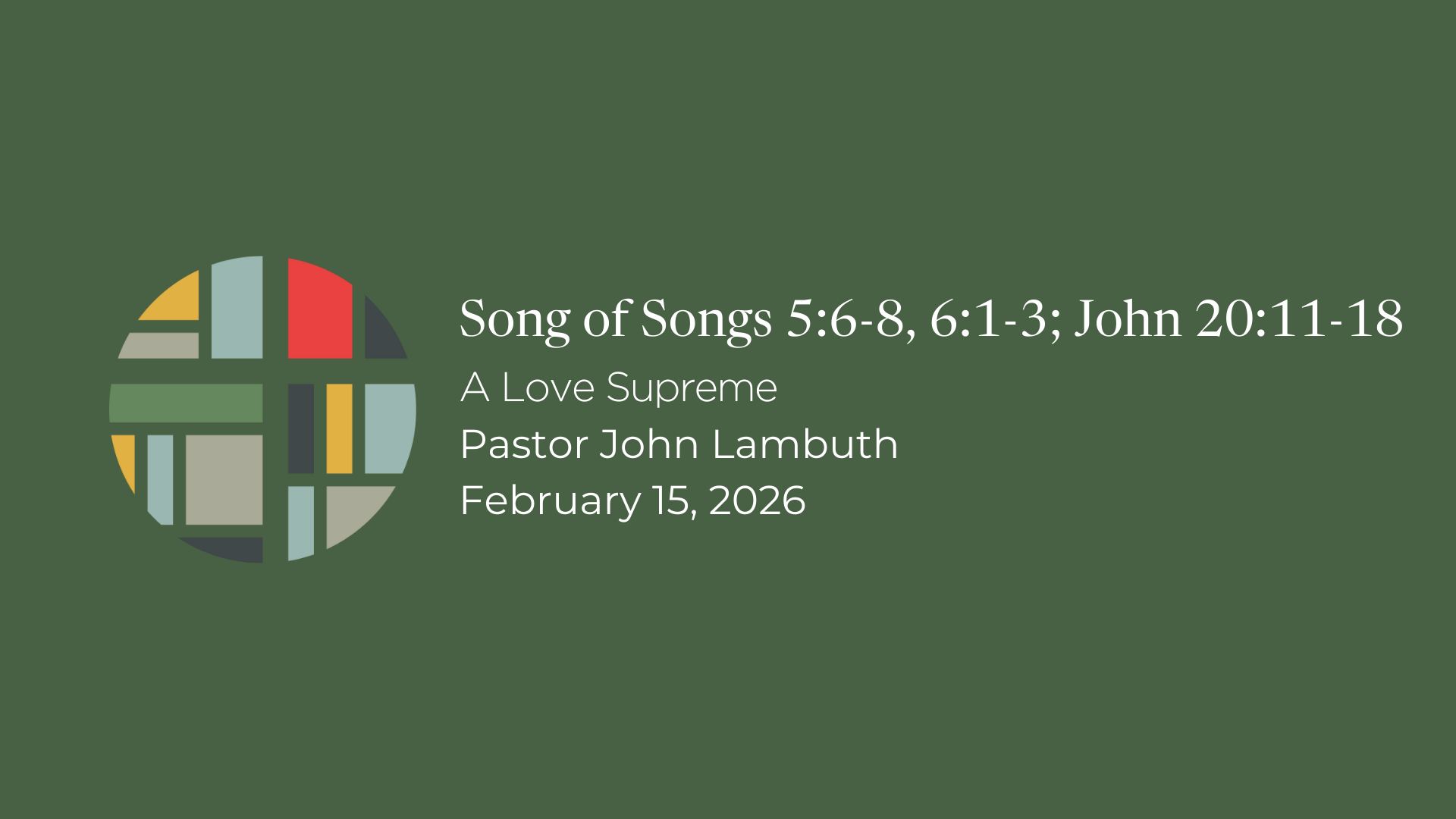 Song of Songs 5:6-8, 6:1-3; John 20:11-18