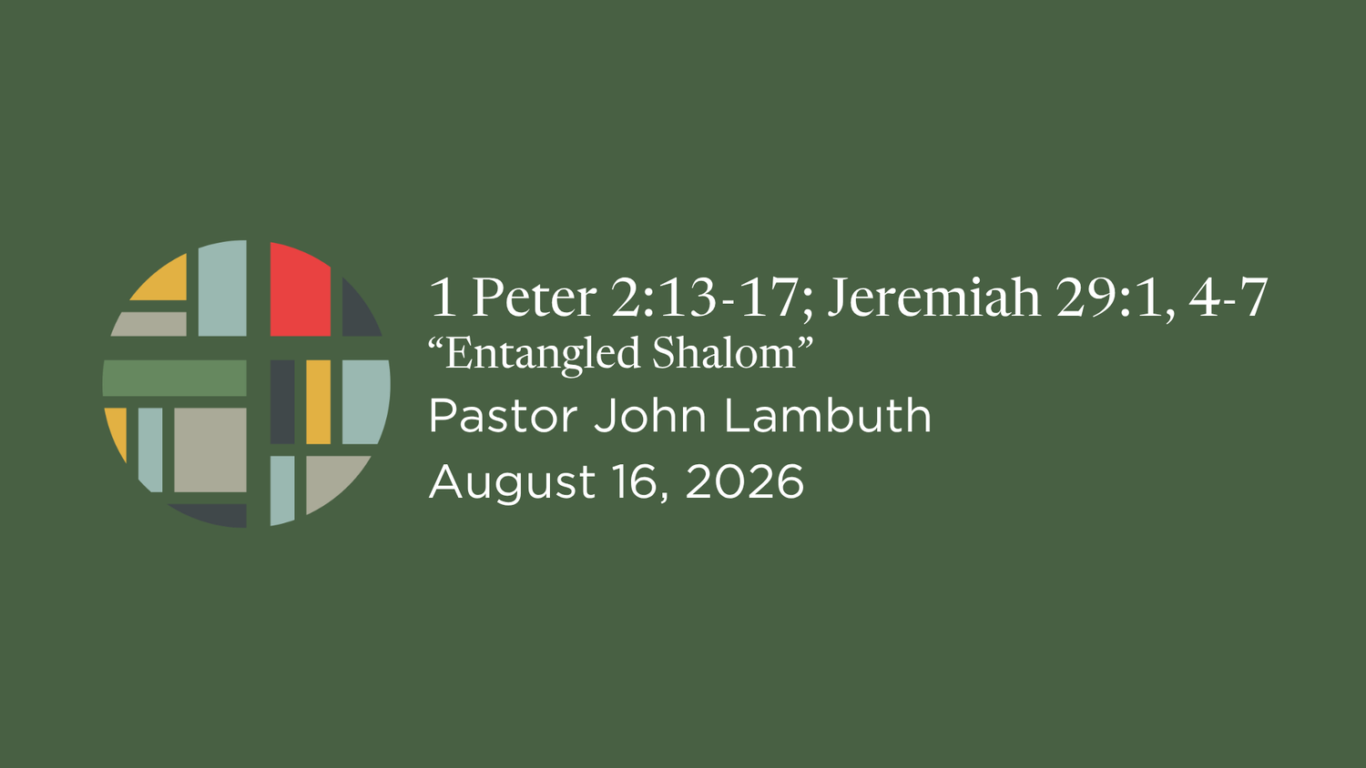 1 Peter 2:13–17; Jeremiah 29:1, 4–7 episode artwork
