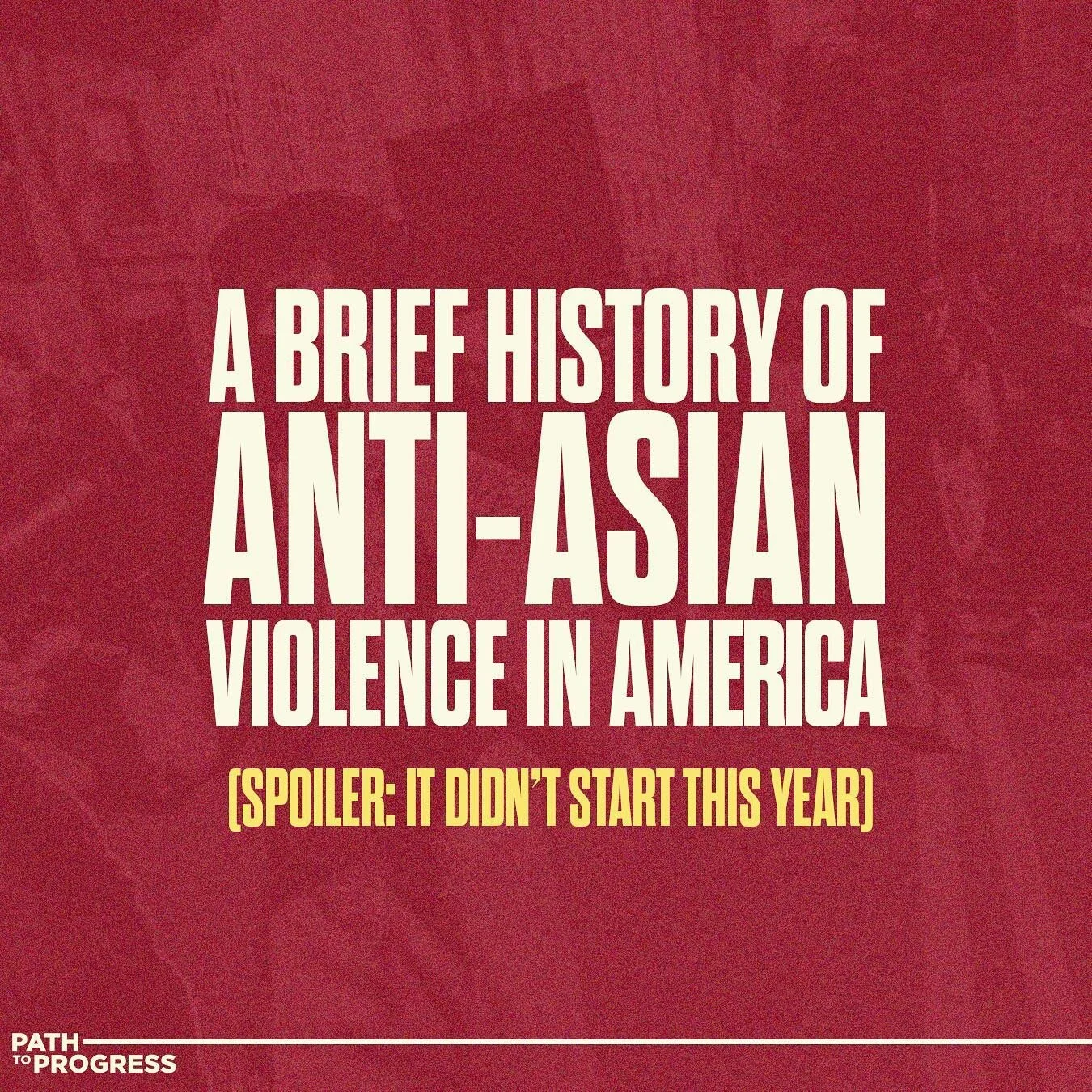 We are shocked and saddened at the recent increase in anti-Asian hate crimes. We stand in full solidarity with the AAPI community.

&bull;

&bull;

&bull;

Sources:
https://www.today.com/news/anti-asian-violence-history-anti-asian-racism-us-t210645

https://www.hcn.org/articles/race-racism-the-long-western-legacy-of-violence-against-asian-americans