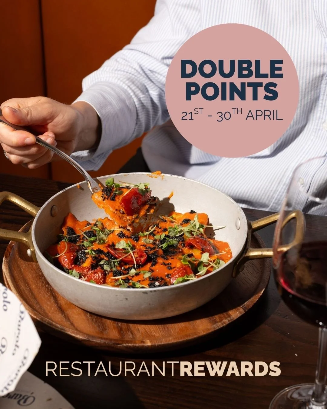 𝗠𝗼𝗿𝗲 𝗺𝗲𝗮𝗹𝘀. 𝗠𝗼𝗿𝗲 𝗿𝗲𝘄𝗮𝗿𝗱𝘀.
To mark the launch of our 𝗻𝗲𝘄 𝗹𝗼𝘆𝗮𝗹𝘁𝘆 𝗮𝗽𝗽, 𝗥𝗲𝘀𝘁𝗮𝘂𝗿𝗮𝗻𝘁 𝗥𝗲𝘄𝗮𝗿𝗱𝘀 𝗺𝗲𝗺𝗯𝗲𝗿𝘀 will earn 𝗱𝗼𝘂𝗯𝗹𝗲 𝗽𝗼𝗶𝗻𝘁𝘀 when dining with us from today until the end of the month.

S