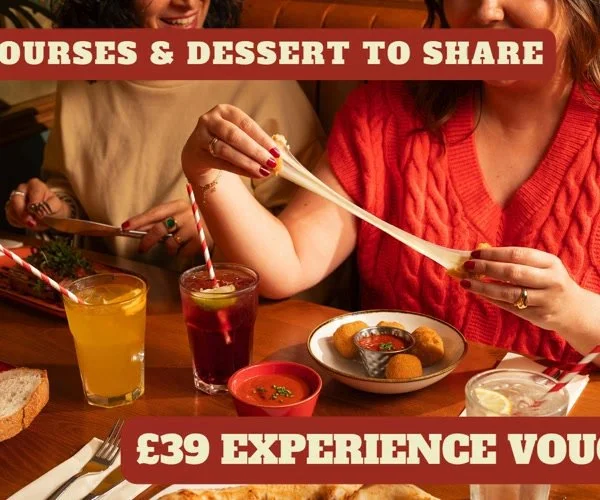 Our Experience Voucher for Two has officially returned! 

Available to purchase online until the end of the month - giving you plenty of time to plan your next date night, catch-up or celebration.

Use your voucher anytime until November 2026.
Link i