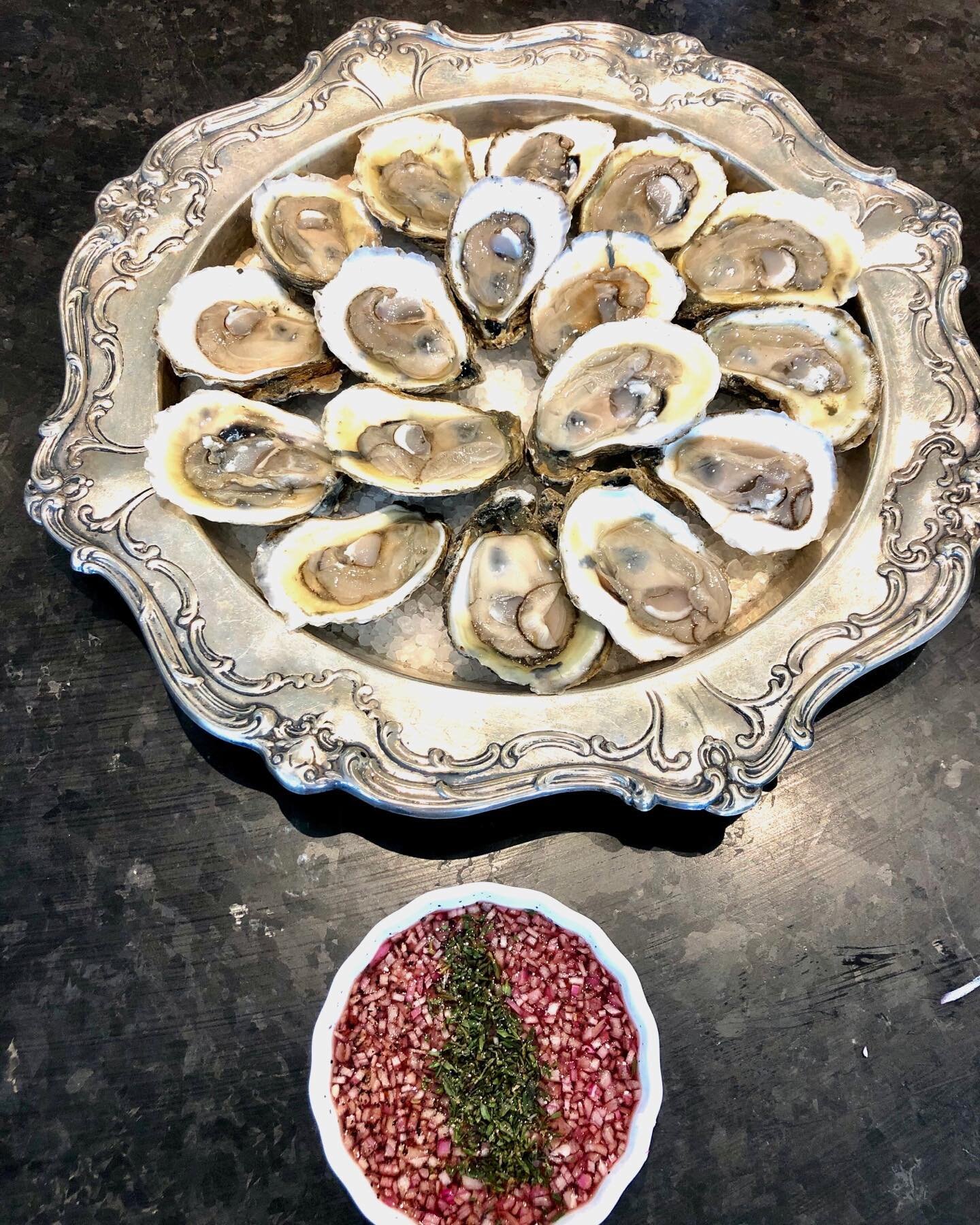 Oysters and red wine mignonette