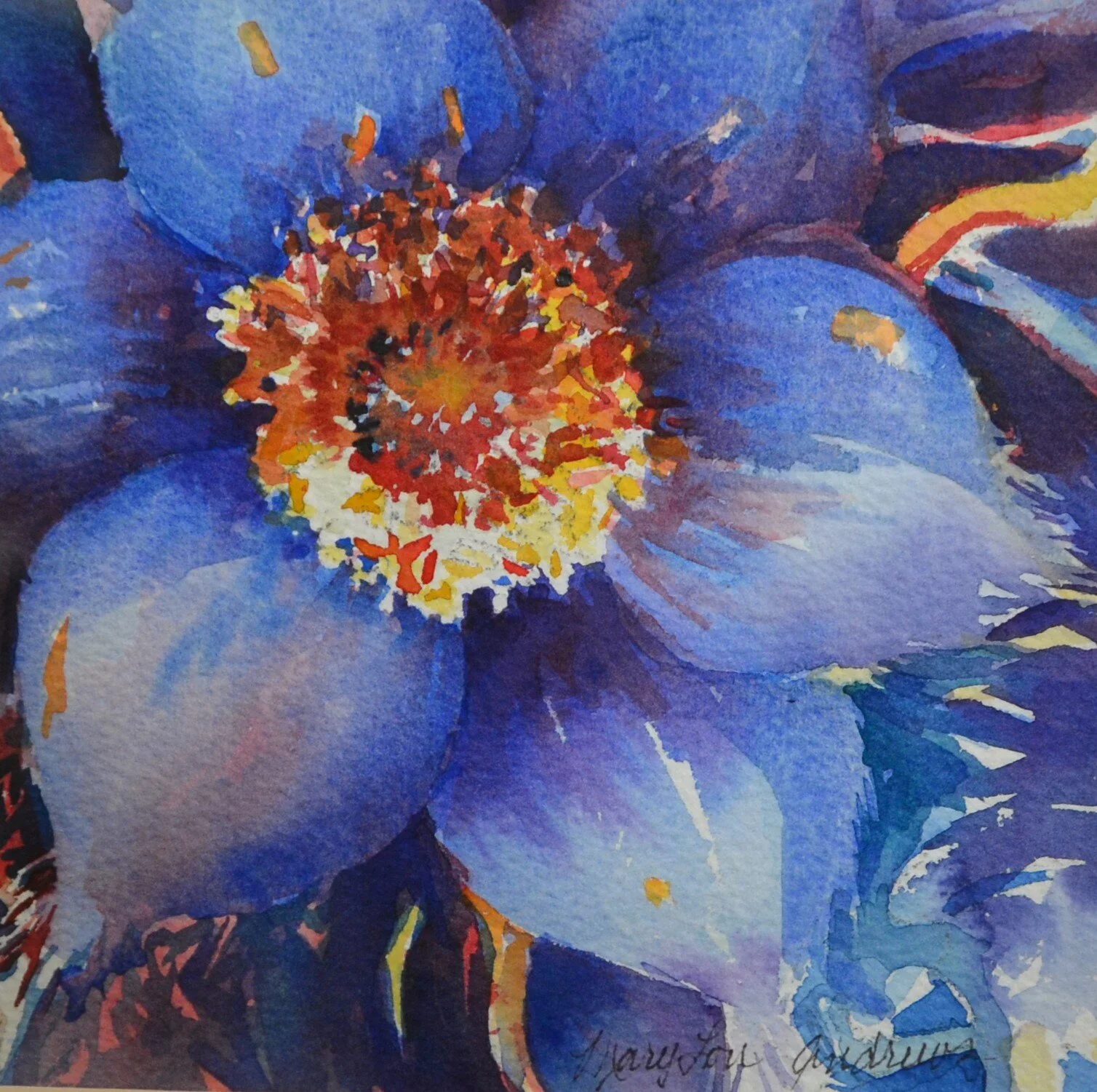   Rhapsody in Blue . 8”x 8”  Original watercolor. Available. 
