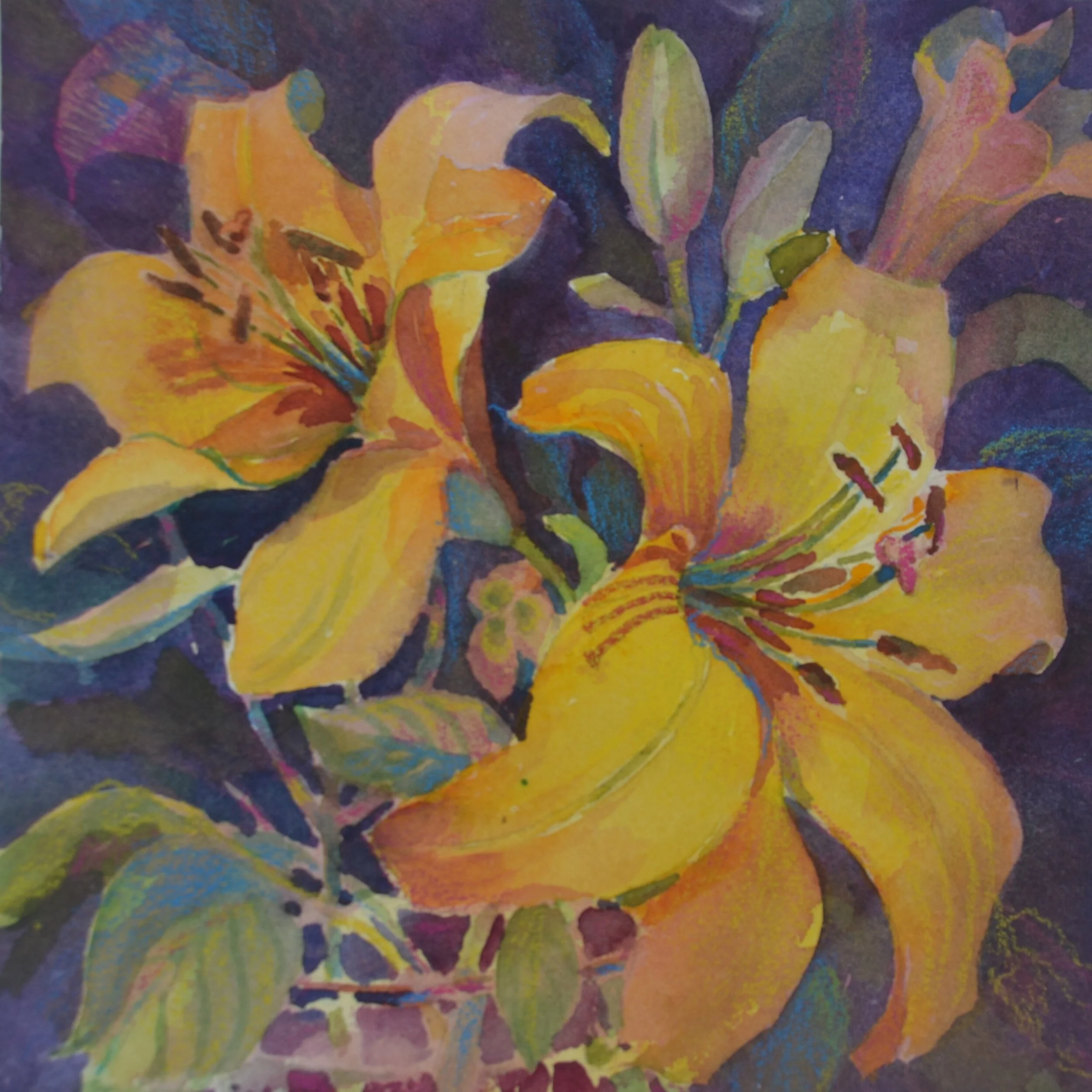   Golden Beauties . 8”x 8”. Original watercolor. Sold 